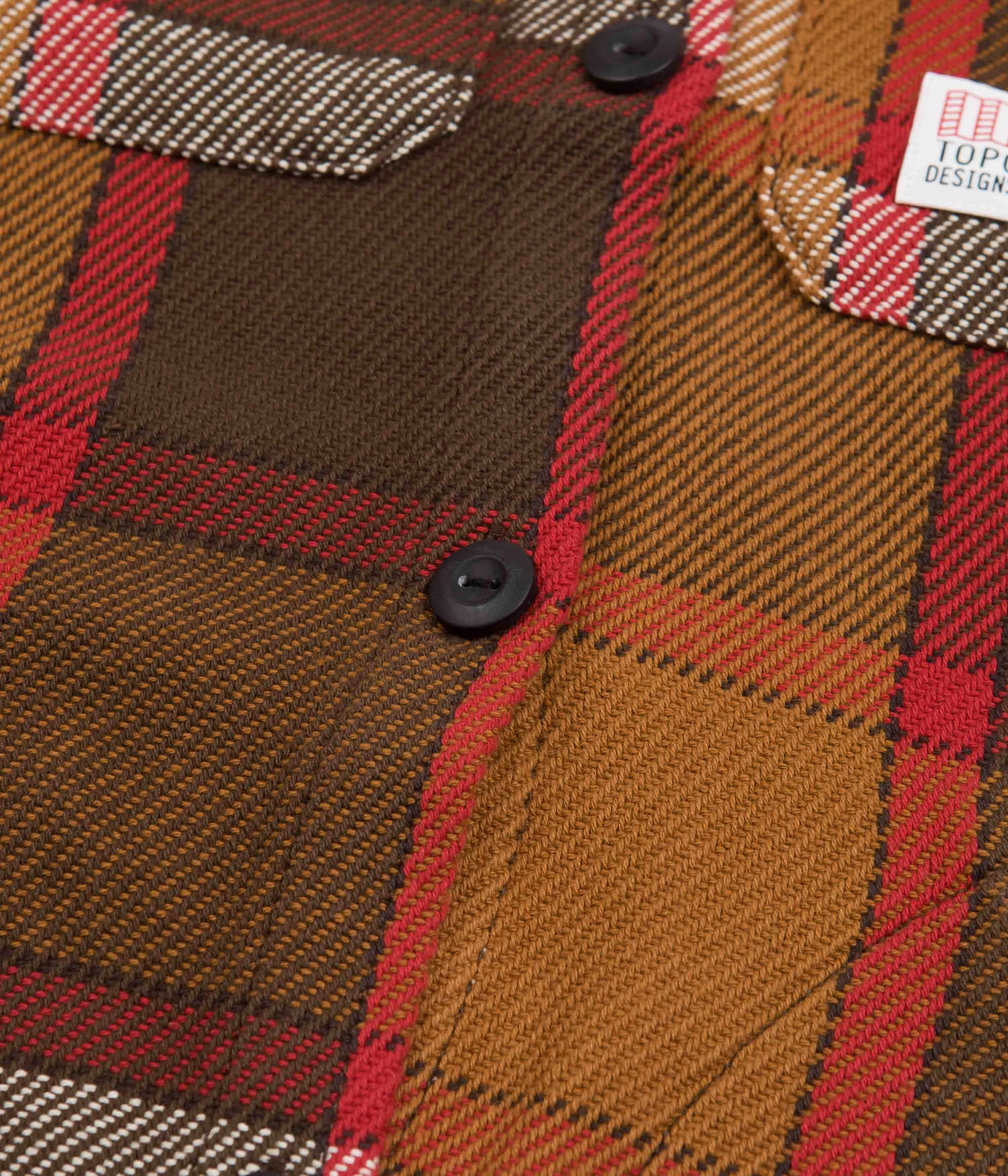 train journey Topo Designs Womens Mountain Shirt Jacket - Brown / Natural Plaid