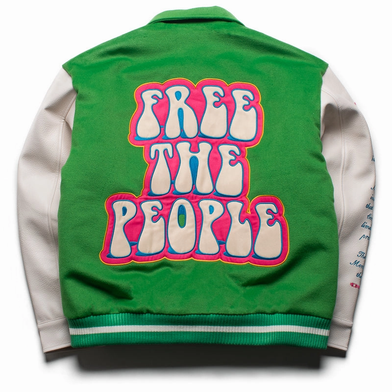 Weather Guard Everyday Coverage Diet Starts Monday Arts District Varsity Jacket - Green/Cream