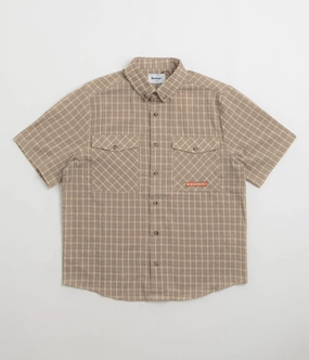 Butter Goods Witness Short Sleeve Shirt - Taupe Eye-Catching Pattern