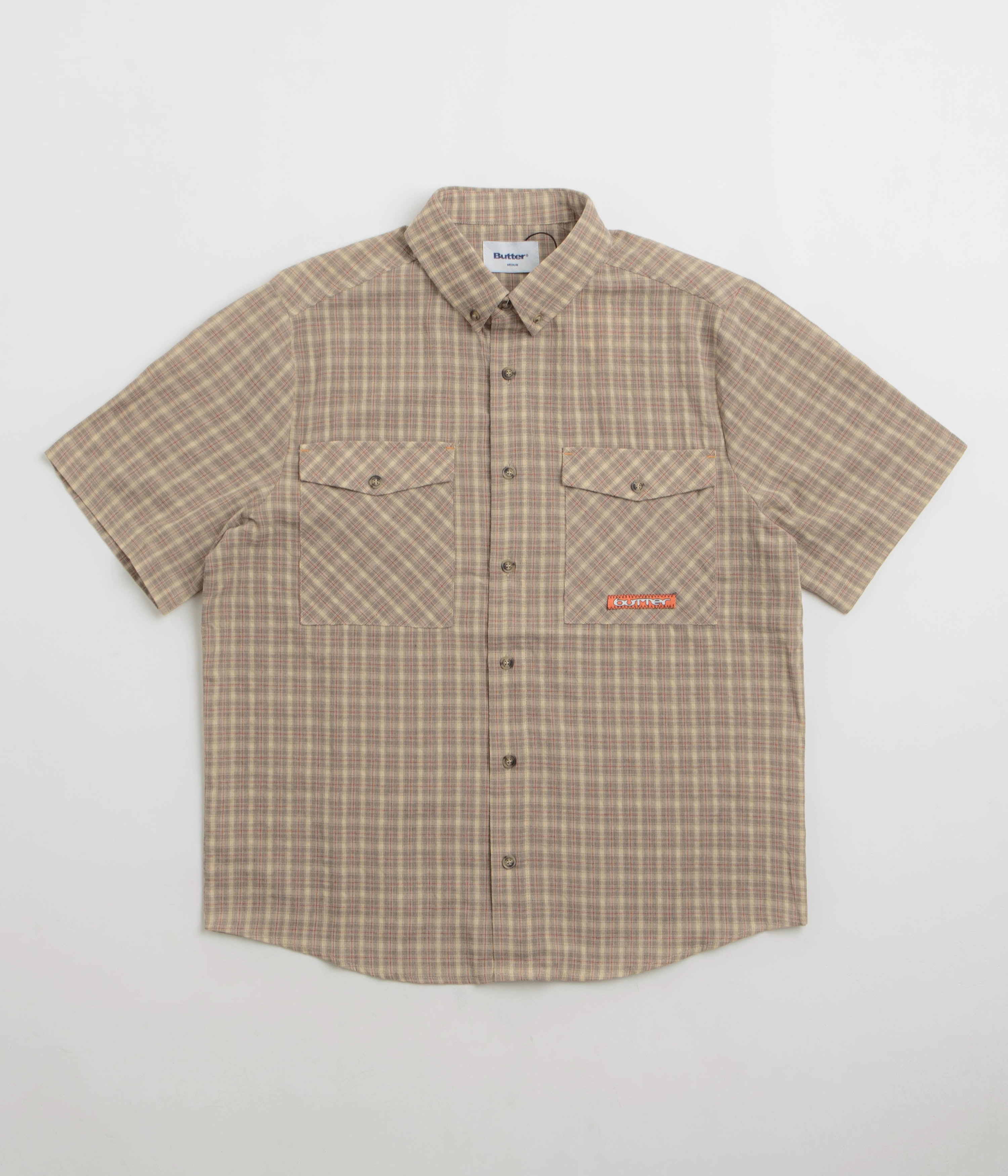 Butter Goods Witness Short Sleeve Shirt - Taupe Eye-Catching Pattern
