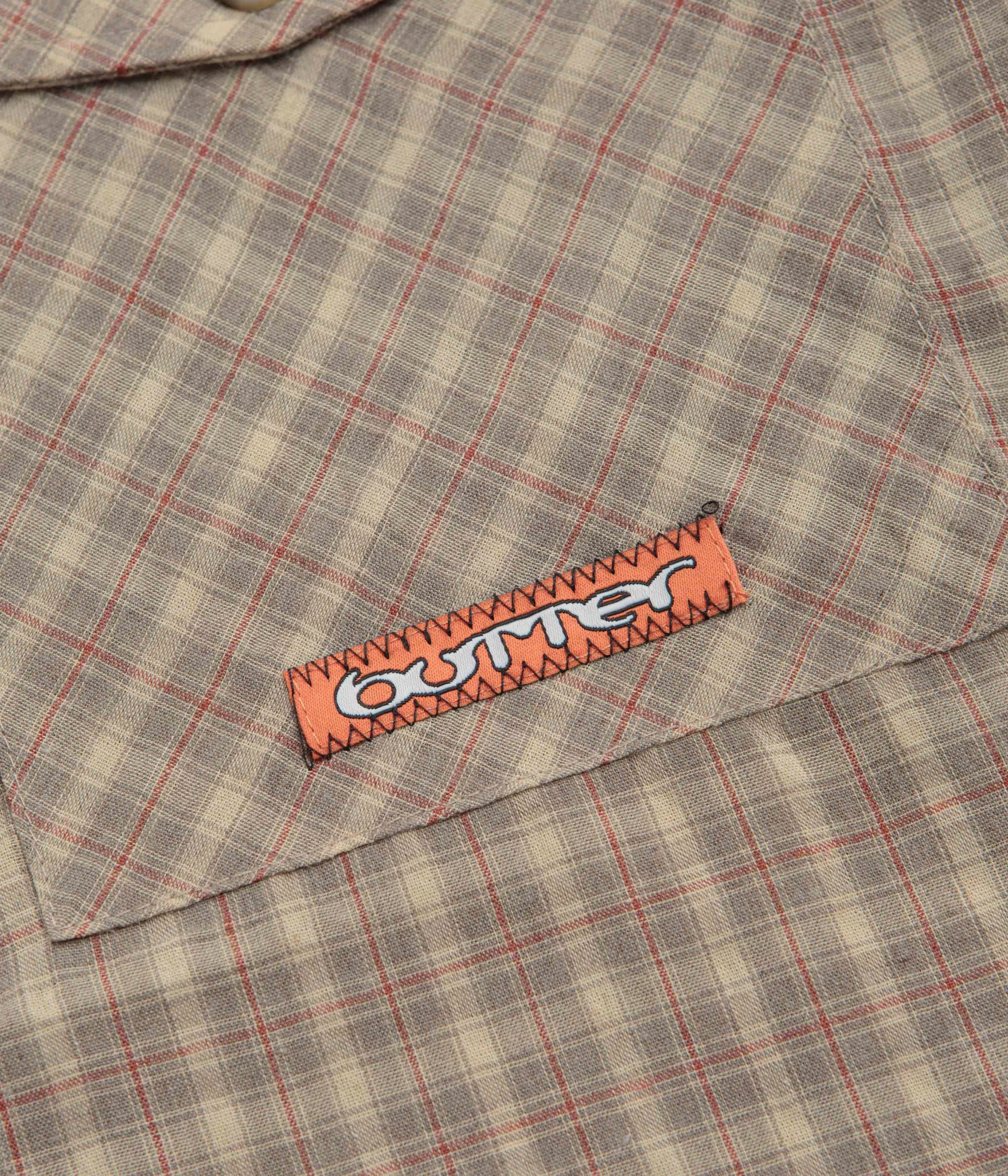 Butter Goods Witness Short Sleeve Shirt - Taupe Fitted Silhouette