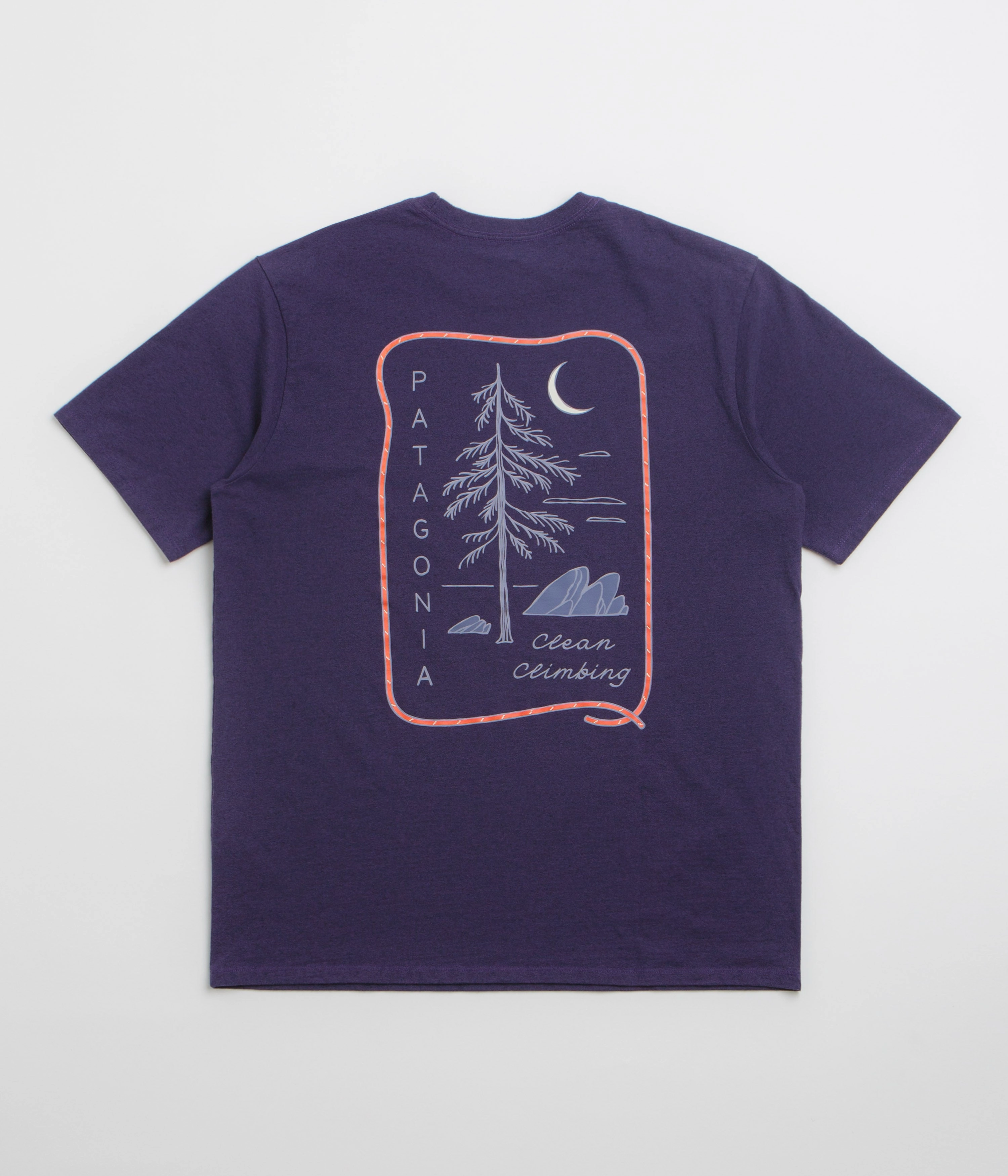 Patagonia Clean Climb Roots Responsibili-Tee T-Shirt - Plummet Purple group event Curvy Fit