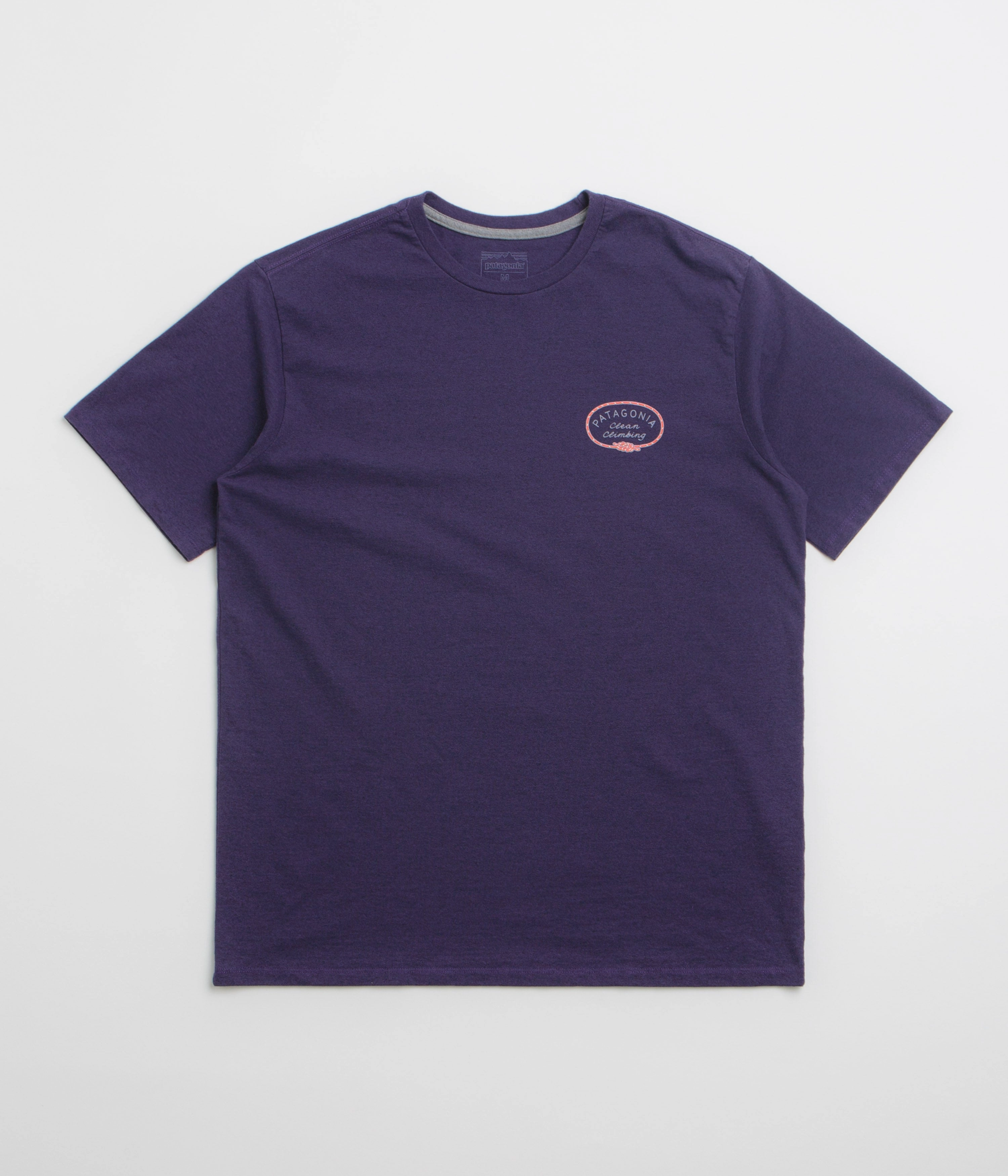 functionality weekend Patagonia Clean Climb Roots Responsibili-Tee T-Shirt - Plummet Purple