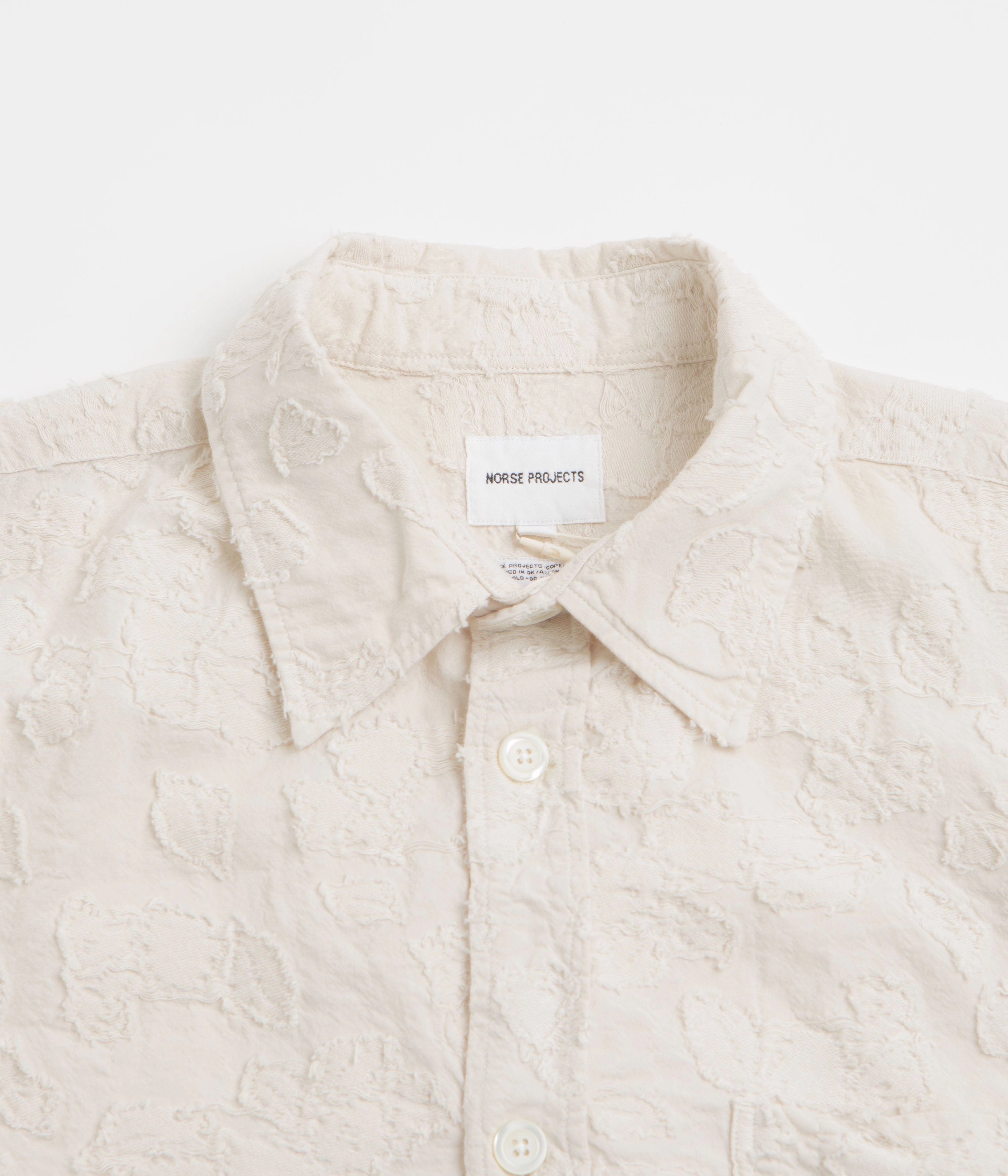 Easy Care Material Norse Projects Ole Oversized Fil Coupe Short Sleeve Shirt - Ecru