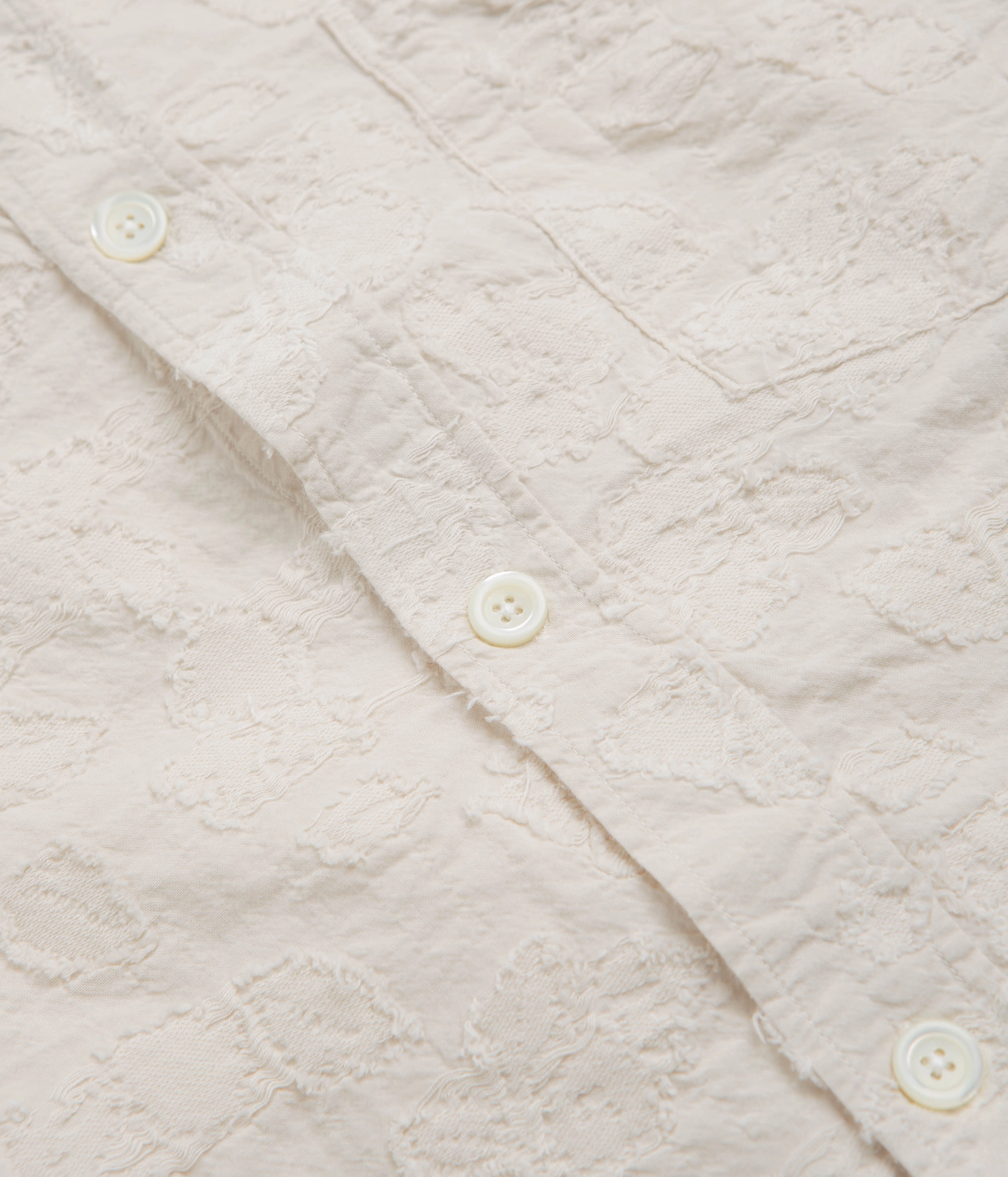 Smart Layering Sleek Silhouette Norse Projects Ole Oversized Fil Coupe Short Sleeve Shirt - Ecru