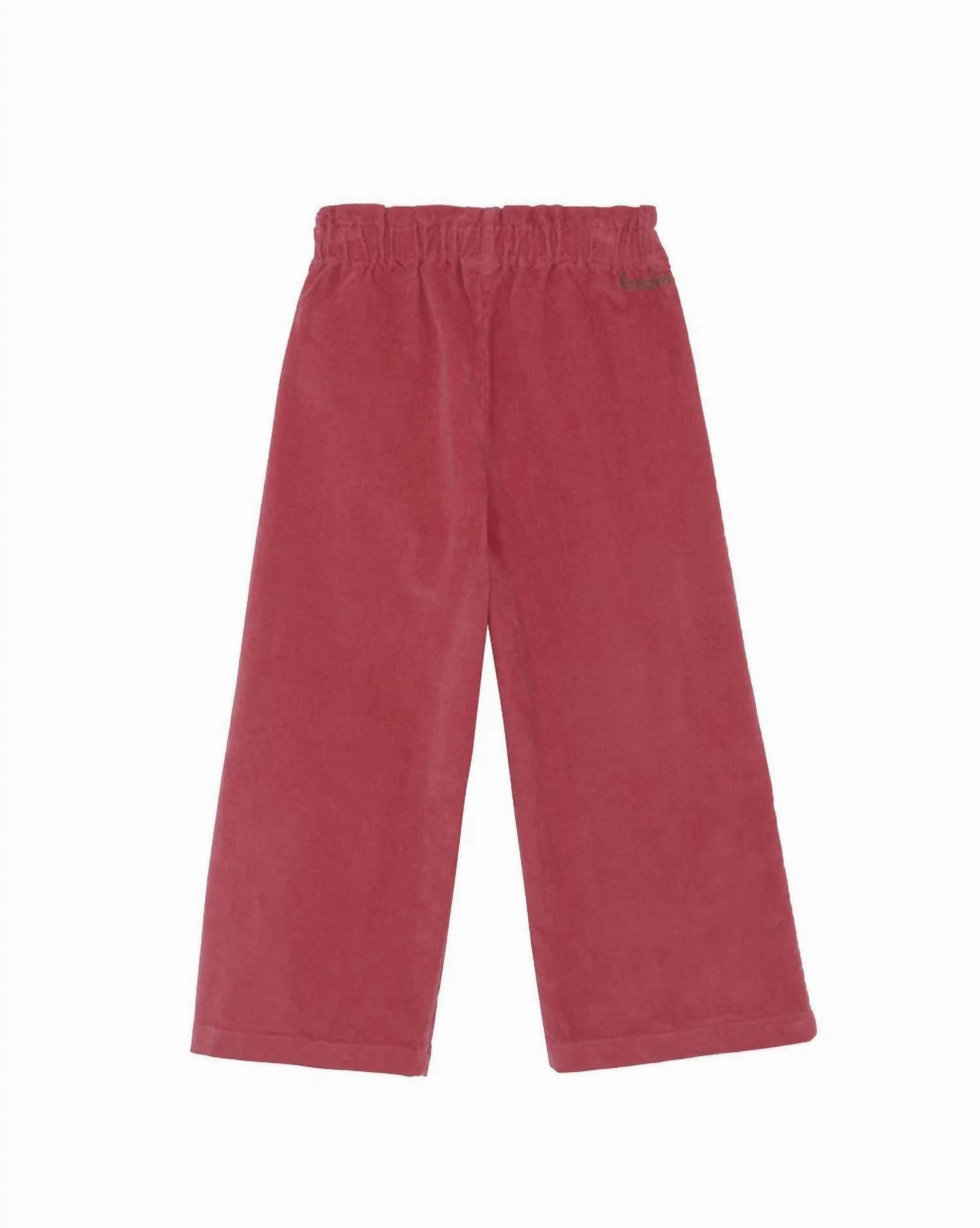 Minimalist Fit Kid's Velvet Eve Pants In Pink