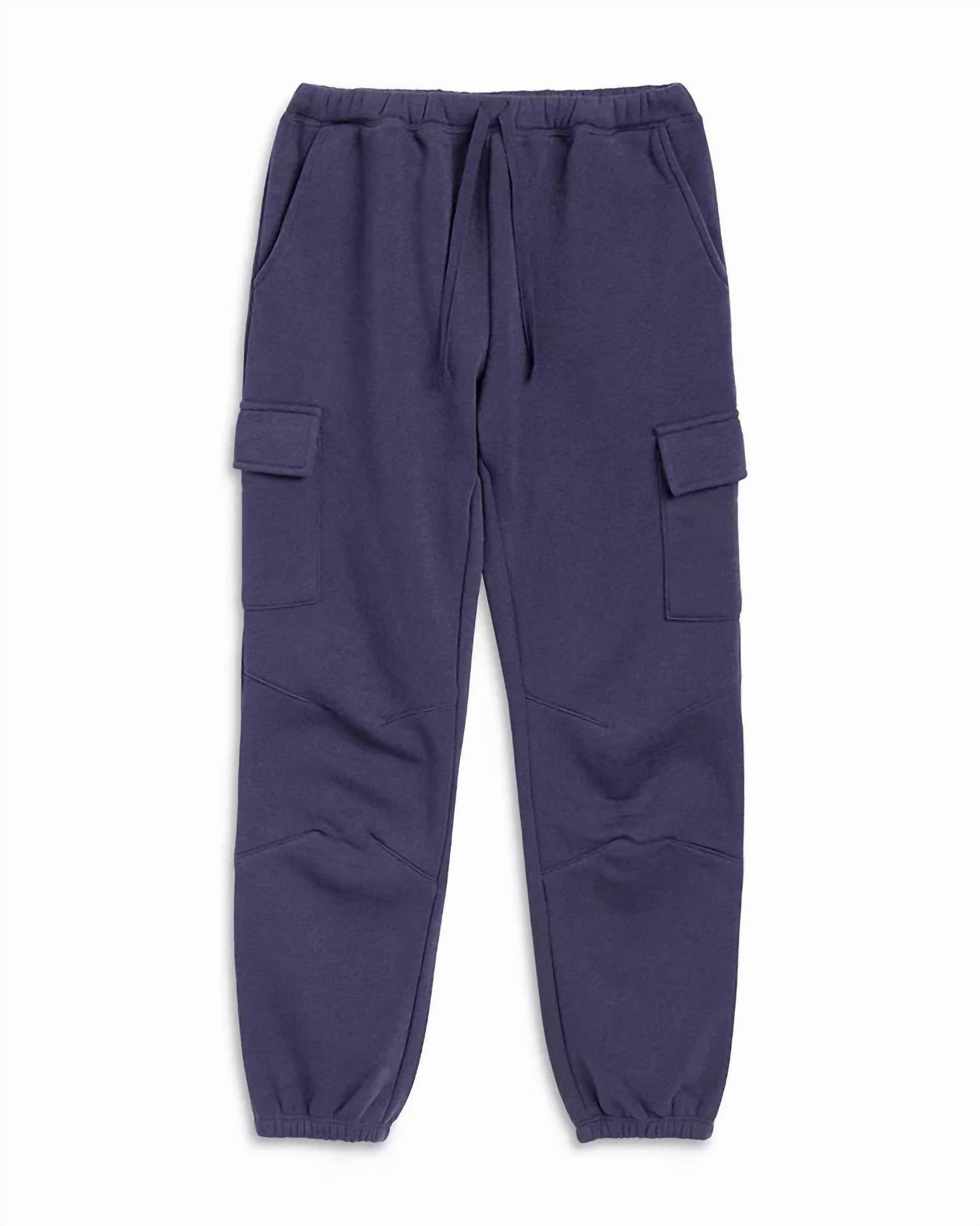 StretchMaterial Girls' Cargo Joggers In Deep Navy