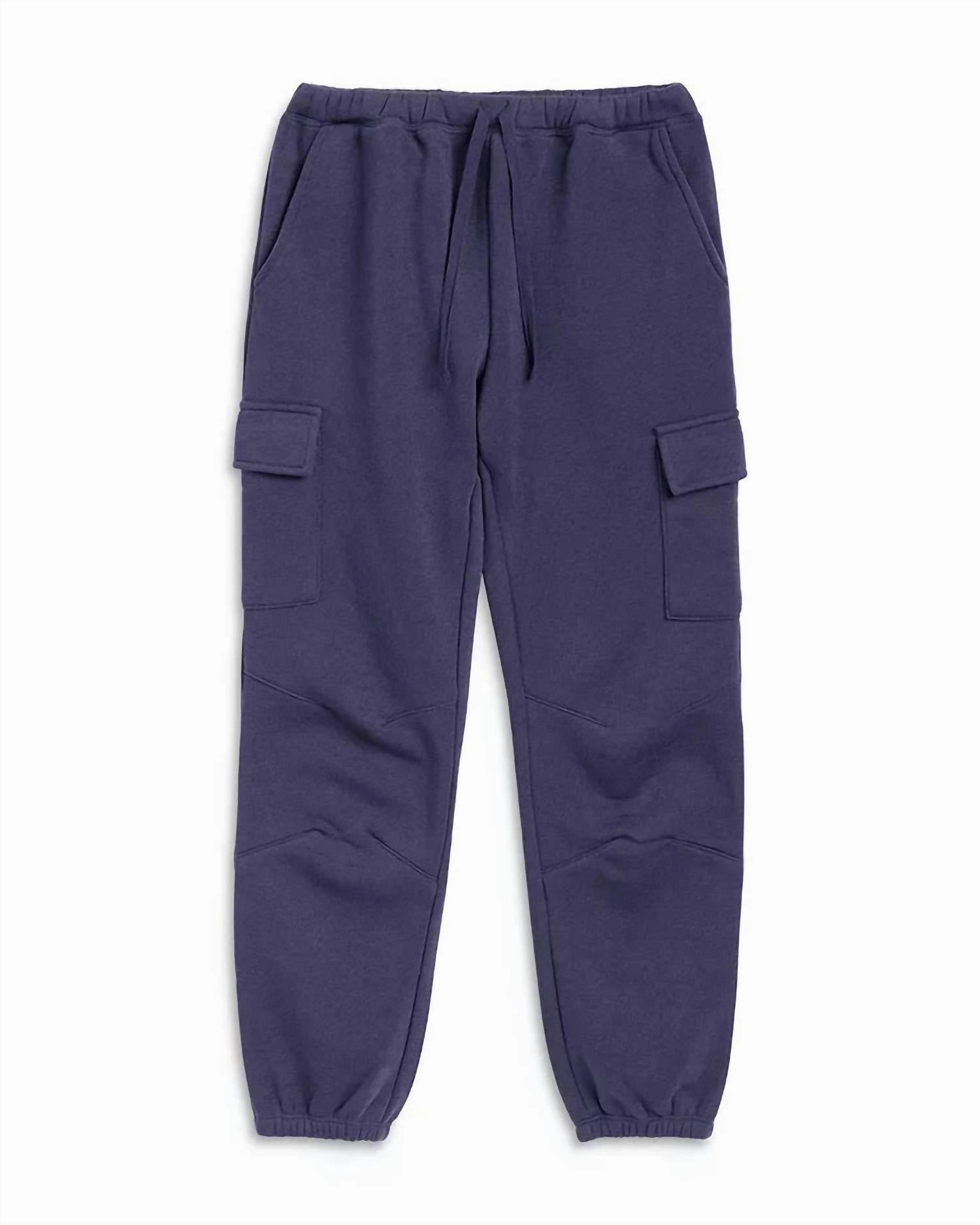 No Ride-Up Durable Hemming Girls' Cargo Joggers In Deep Navy