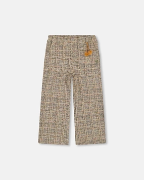 Tweed Flare Pants Beige and Black Layer-Friendly