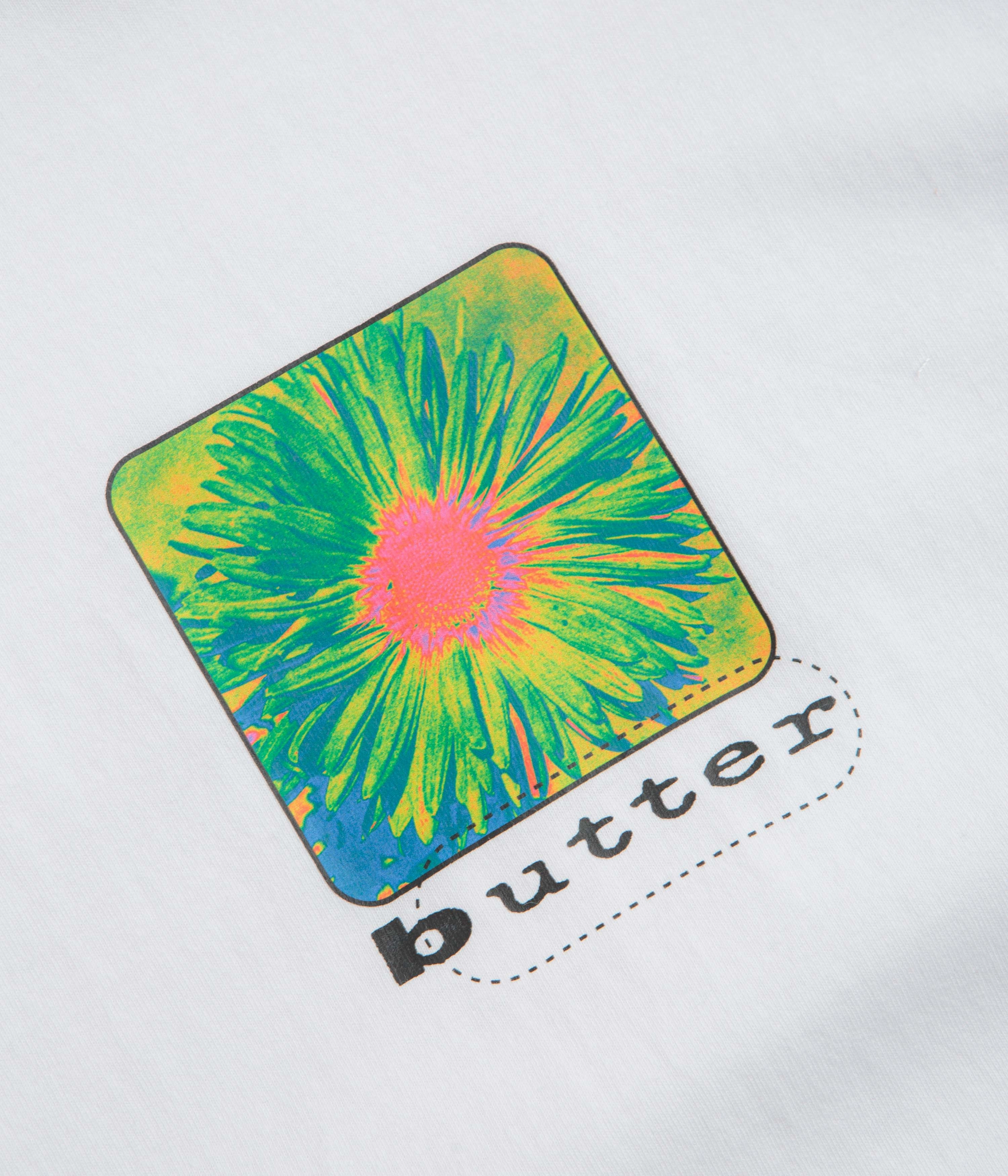 Layered Hem Reinforcement Butter Goods Daisy T-Shirt - White