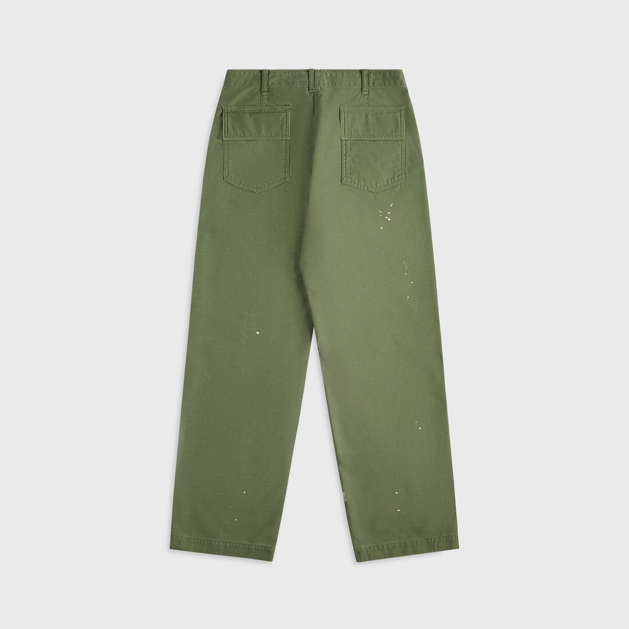 Auralee Washed Baggy Satin Bleached Baker Pants - Olive Green Performance Layer Versatile Comfort