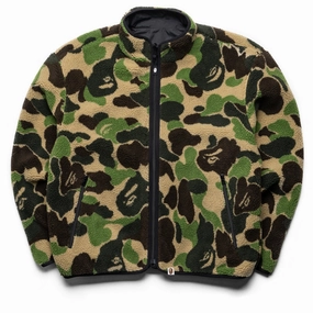A Bathing Ape ABC Camo Boa Reversible Jacket - Green Eye - Catching Layer Focused