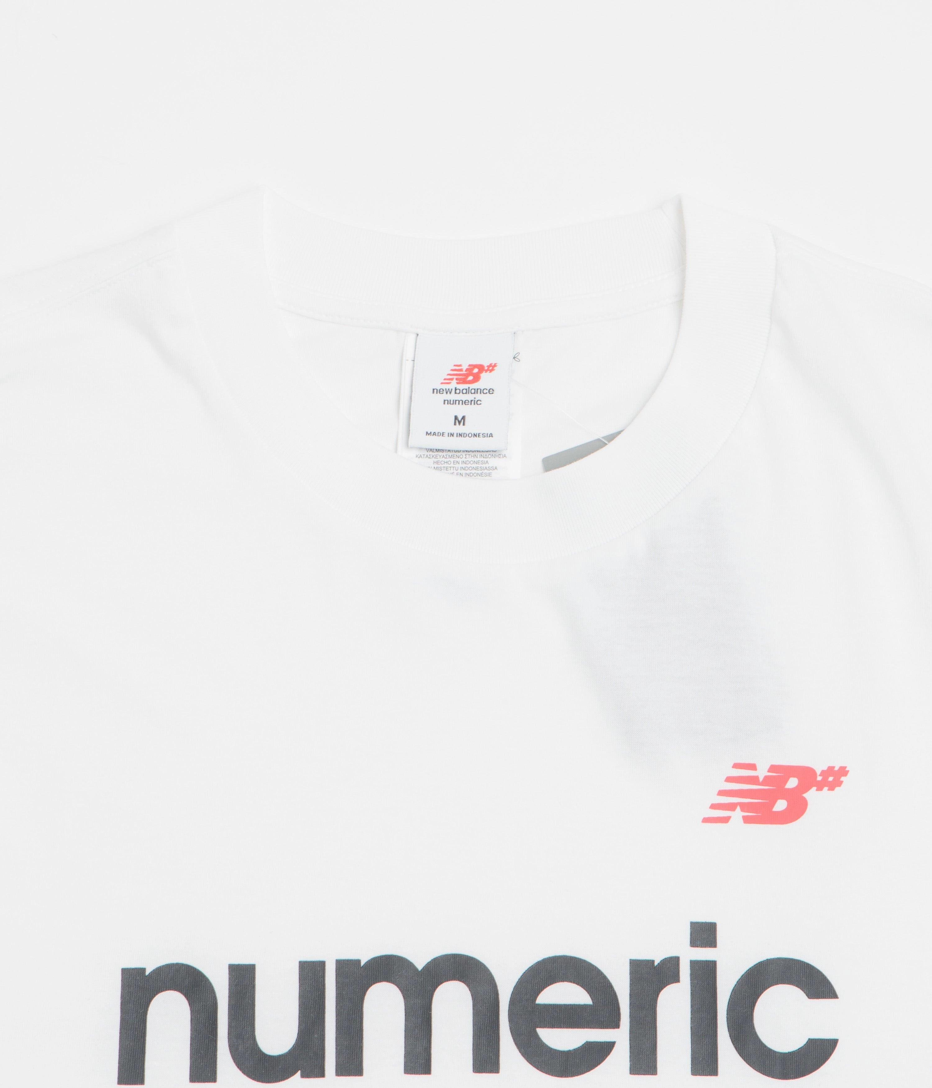 New Balance Numeric Linear Logo T-Shirt - White label Three quarter sleeve