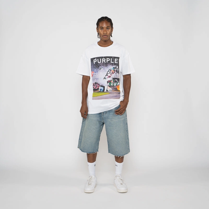 Purple Brand Textured Inside Out Tee - White Decorative details