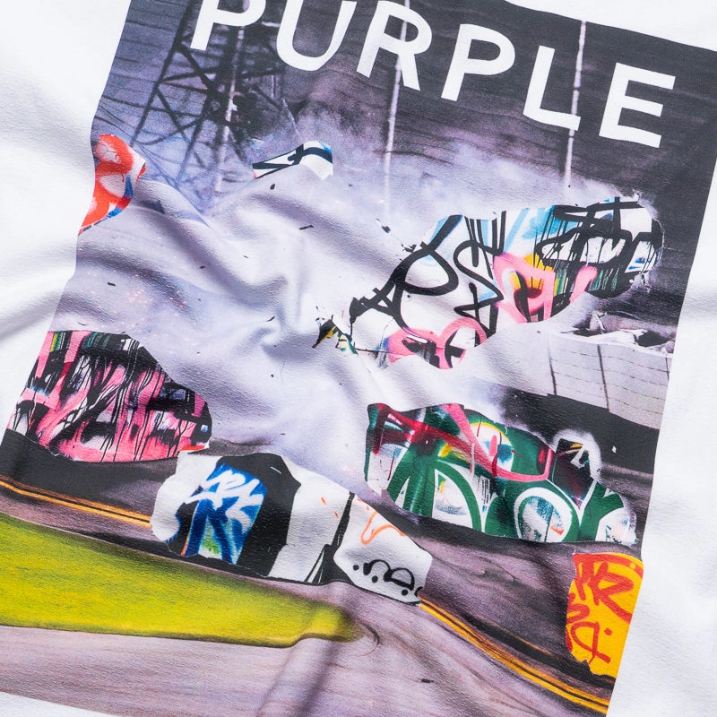 Purple Brand Textured Inside Out Tee - White tropical climate