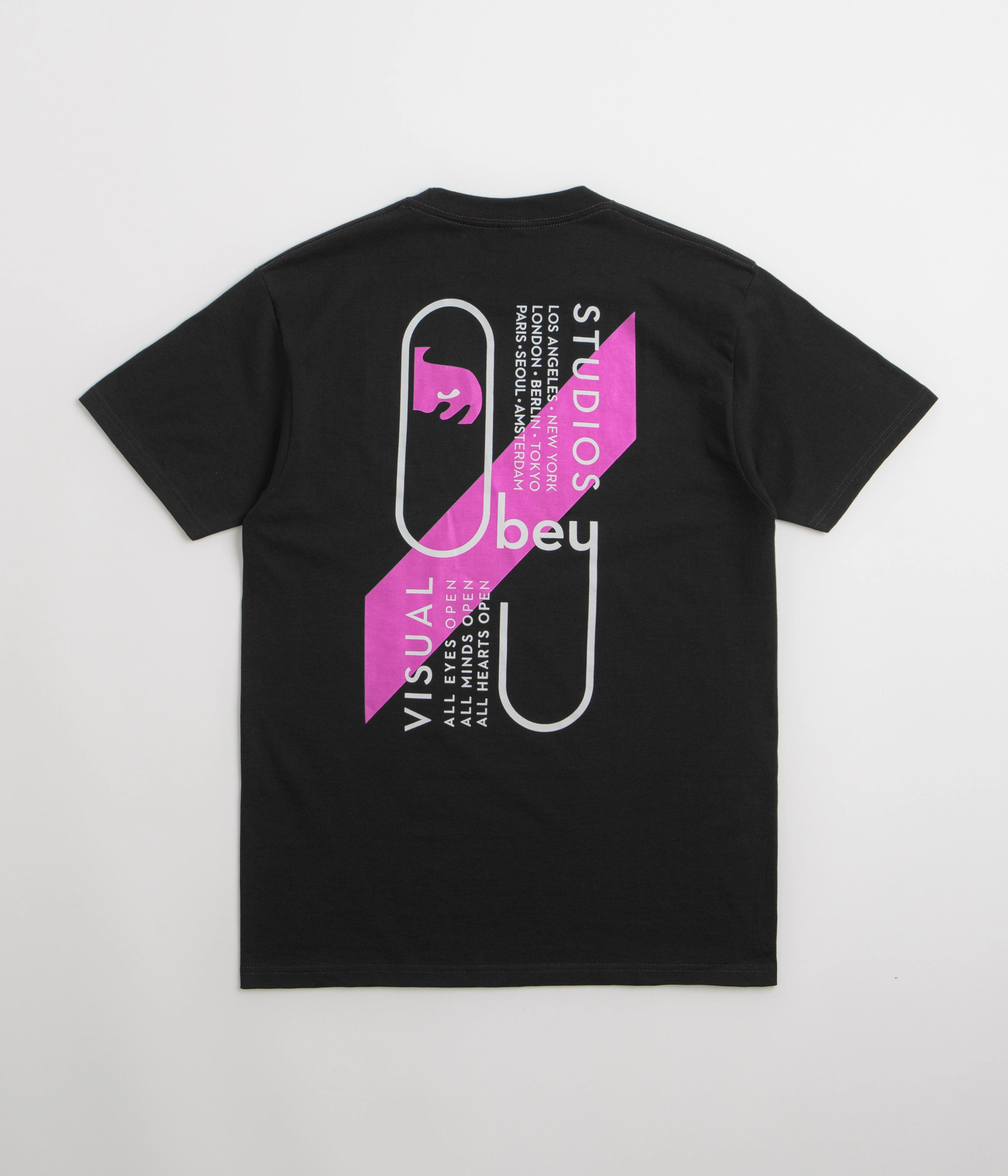 kimono silhouette Obey Visual Studios T-Shirt - Black