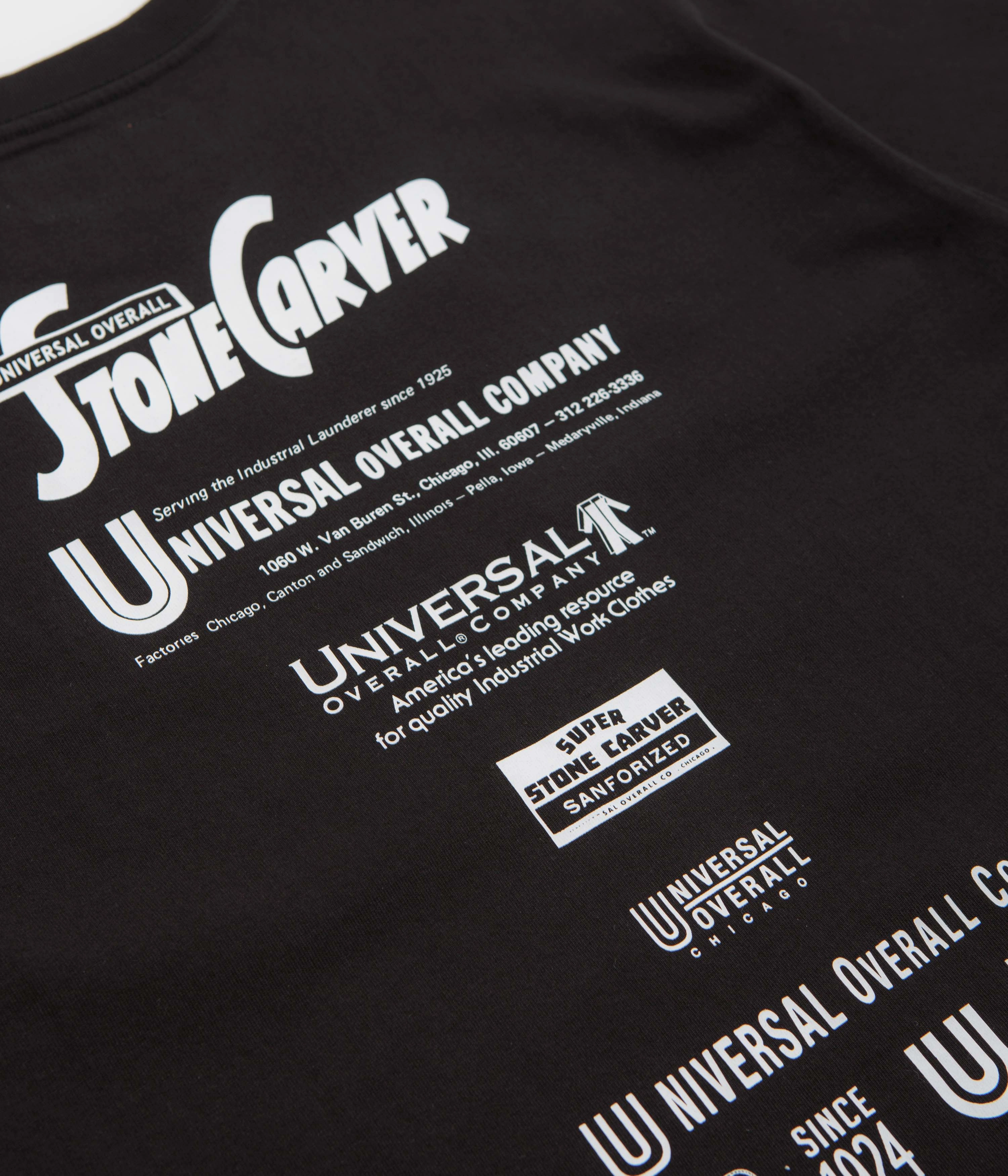 Universal Overall Historical Logo T-Shirt - Black cardigan silhouette Seasonal