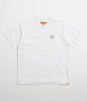 Universal Overall Historical Logo T-Shirt - White Cap sleeves Flatlock Seam Technique