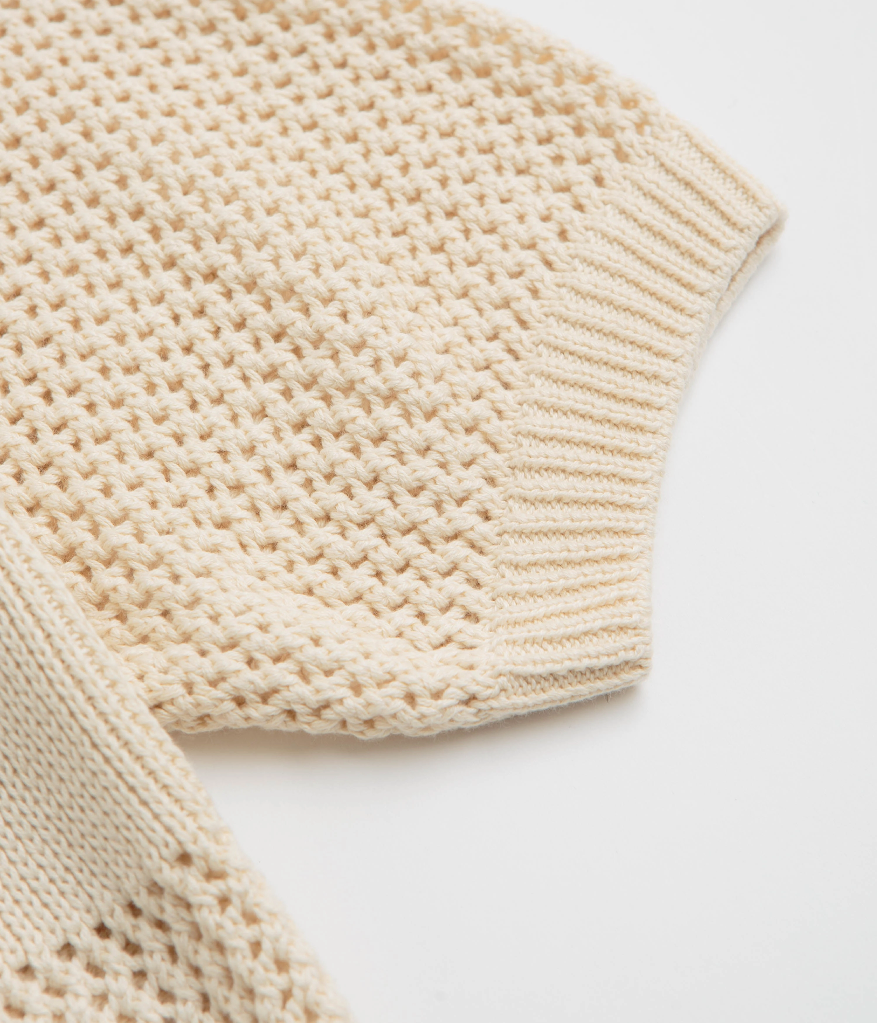 Universal Works Knit Short Sleeve Shirt - Ecru Non Irritating Seams