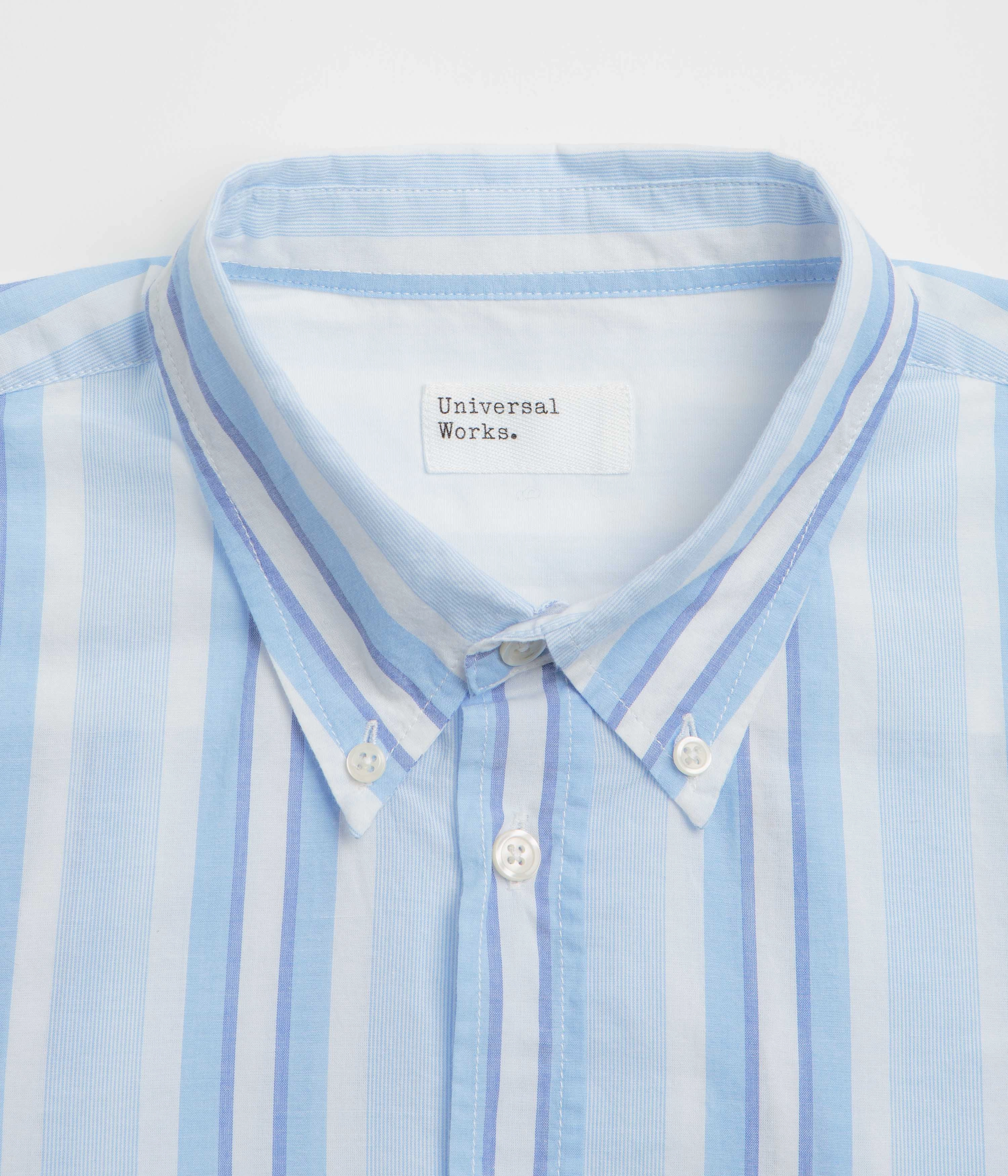 Mature Elegance Petite Cut Universal Works Lazy Day Shirt - White / Blue