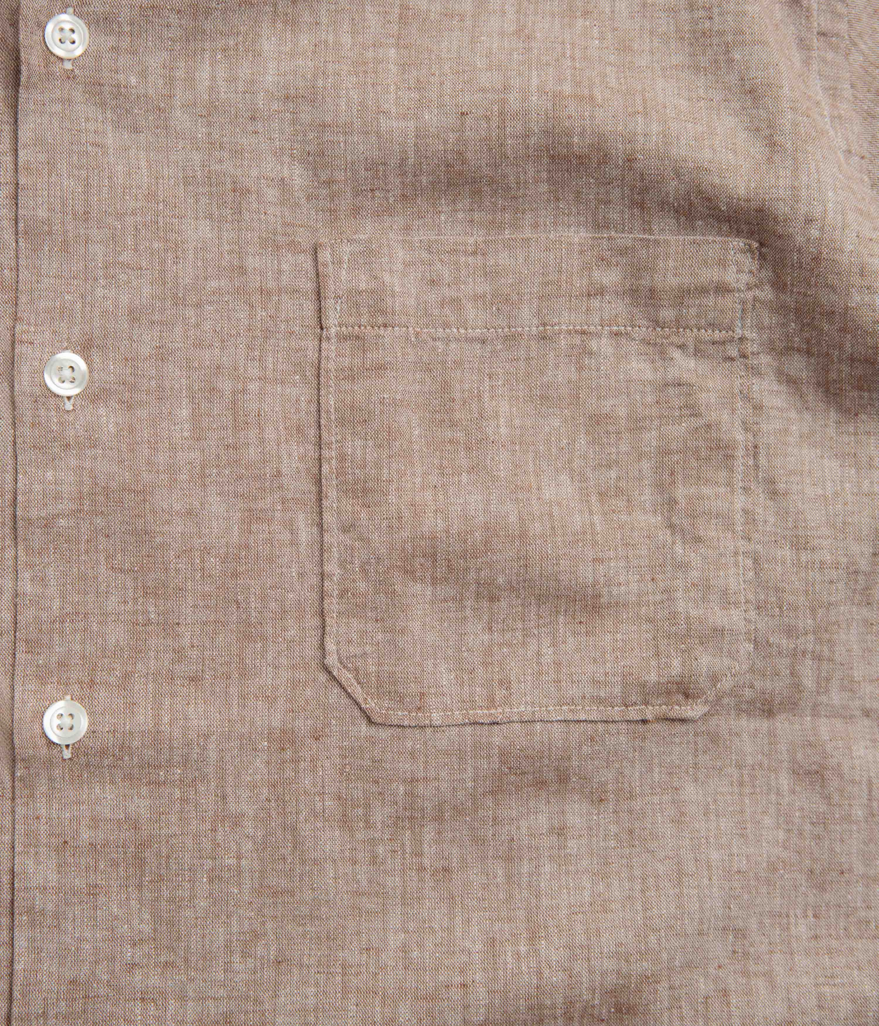 Universal Works Road Shirt - Brown Smooth Finish Streamlined Design