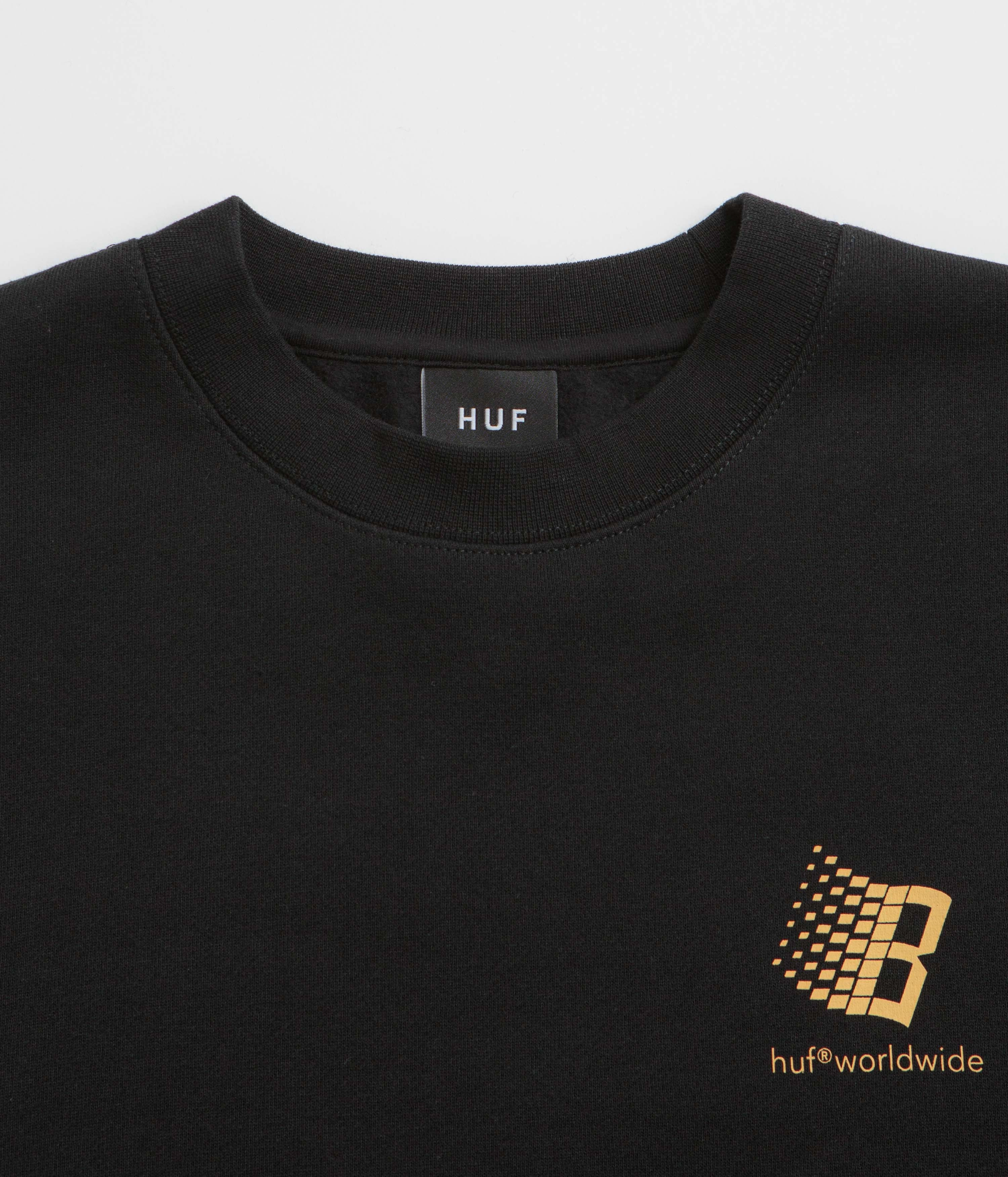 HUF x Bronze 56K Crewneck Sweatshirt - Black Weekend Minimal Minimalist Design