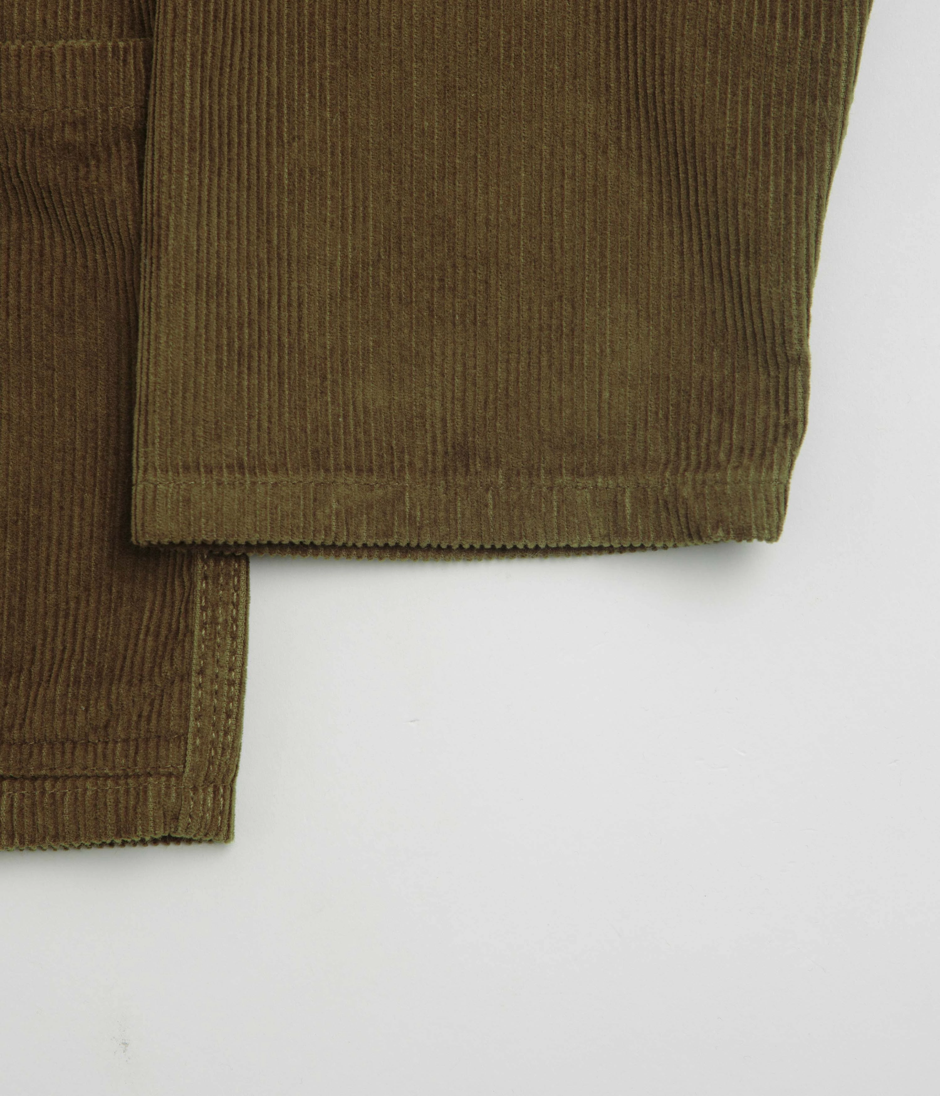 Uskees 3001 Cord Buttoned Overshirt - Woodland Green popular among adults Convertible Collar