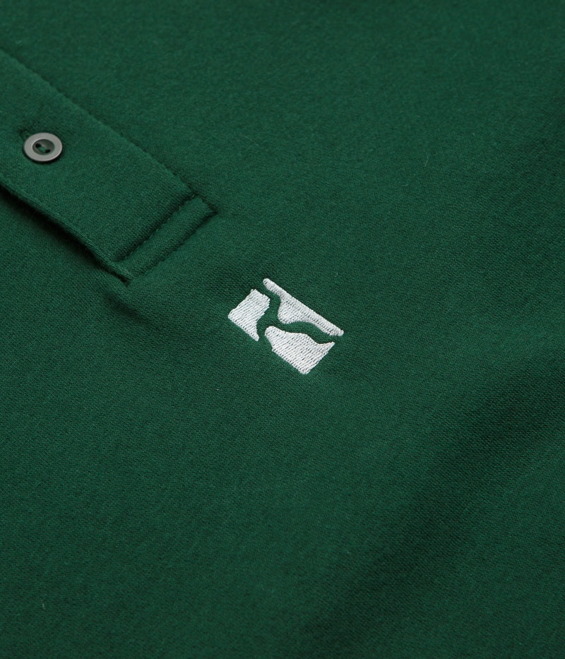 Poetic Collective Heavy Polo Sweatshirt - Bottle Green product anniversary romance ribbon accents