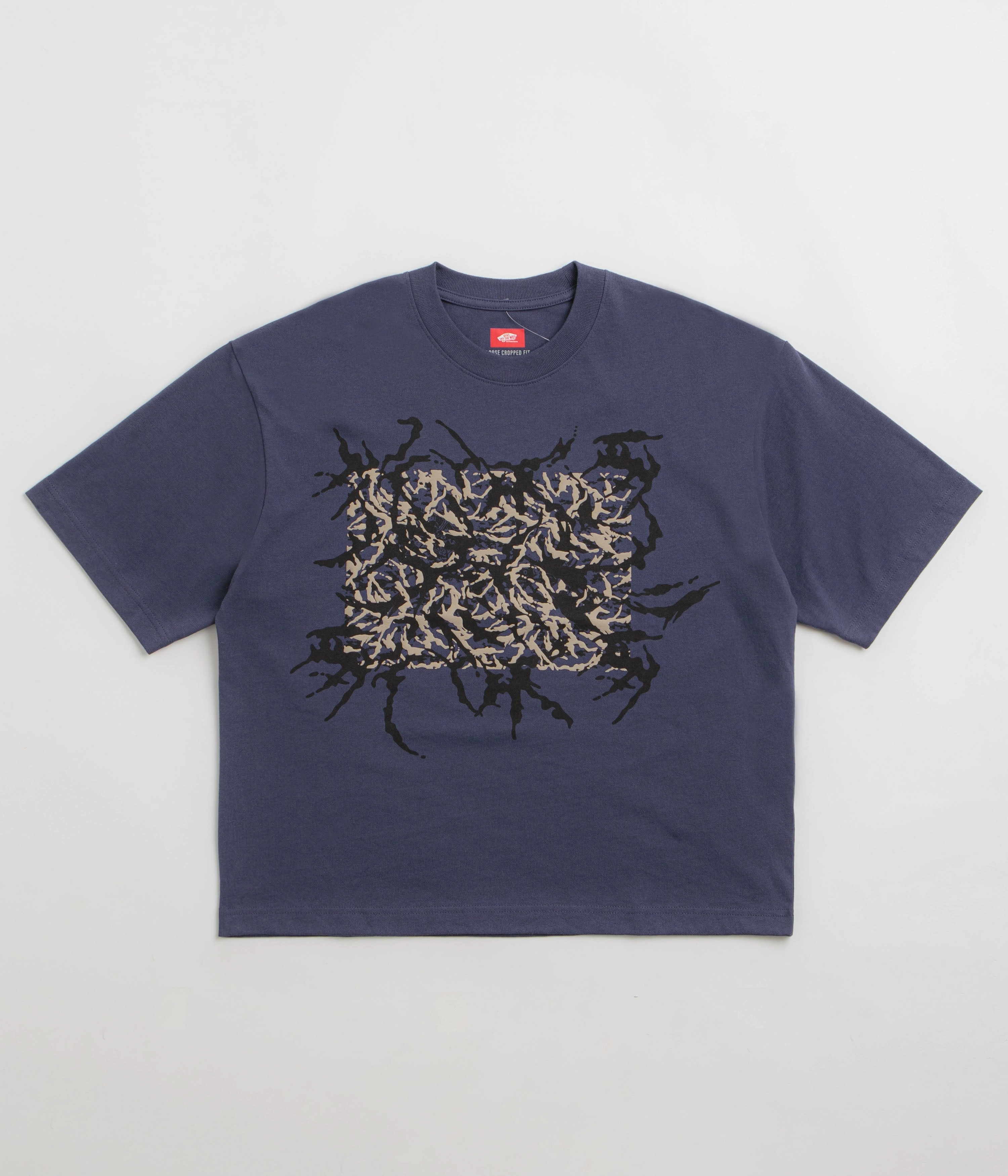 Skating Vans Skate Blurred Camo Cropped T-Shirt - Deep Twilight