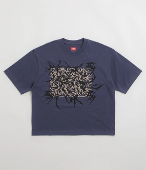 Skating Vans Skate Blurred Camo Cropped T-Shirt - Deep Twilight