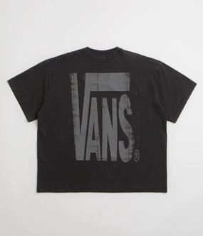 Mid Length hemmed hem Vans x SlamJam AOD Brushed Logo T-Shirt - Washed Black