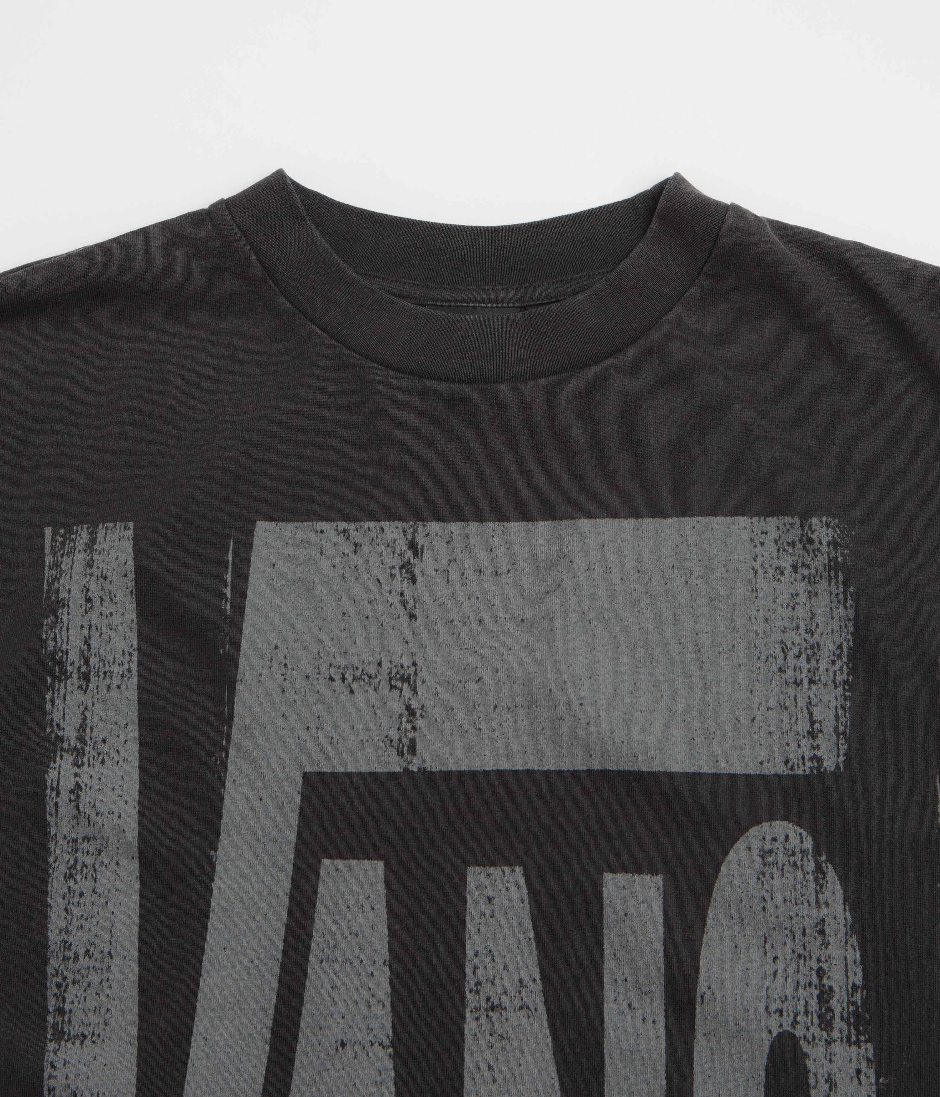 Vans x SlamJam AOD Brushed Logo T-Shirt - Washed Black Non Iron Cotton Material Flatlock Seam Technique