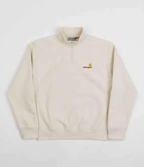 Carhartt Half Zip American Script Sweatshirt - Natural product terry cloth absorbency