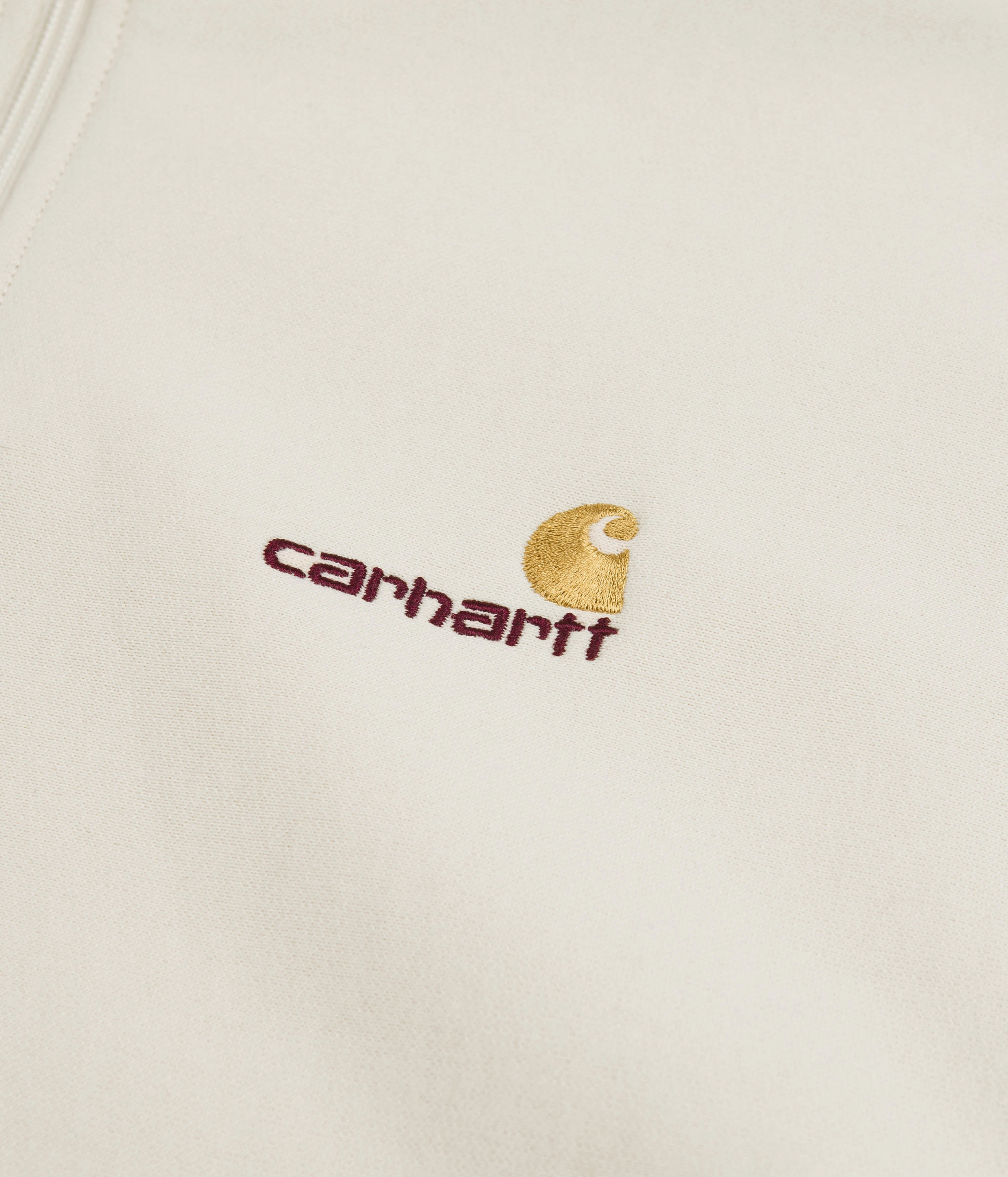 Carhartt Half Zip American Script Sweatshirt - Natural Fresh Minimal ironable