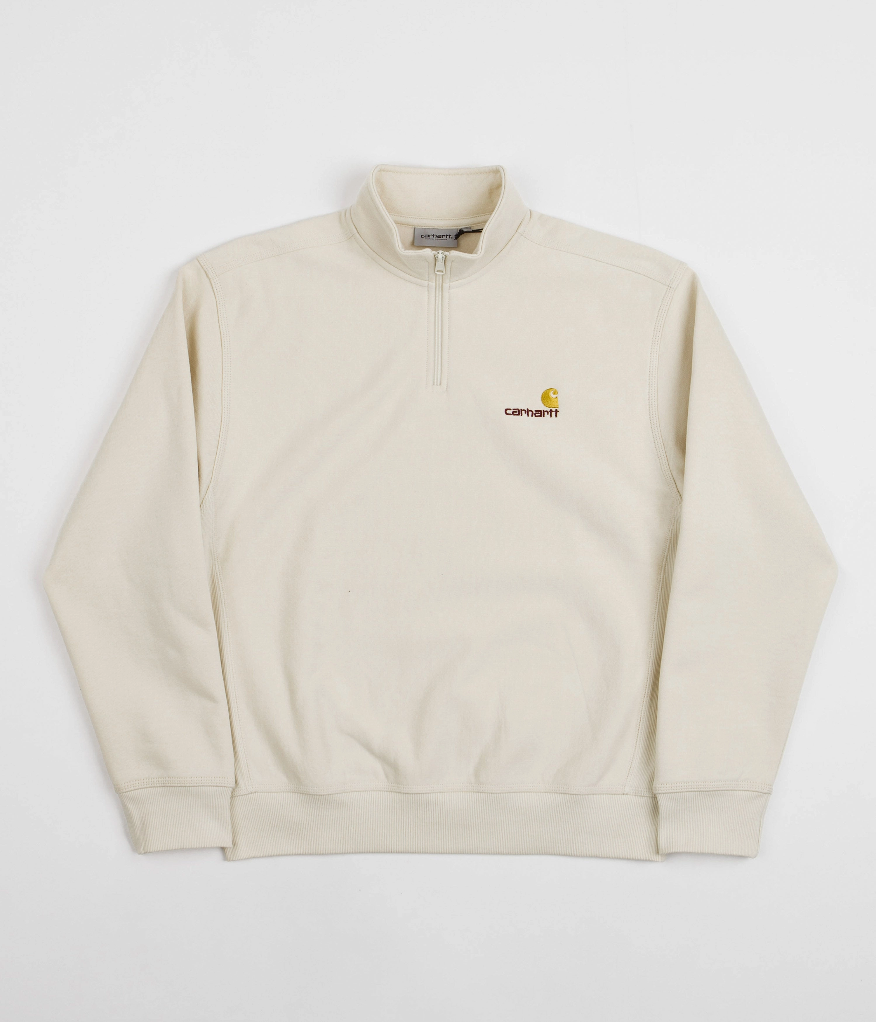 Carhartt Half Zip American Script Sweatshirt - Natural product terry cloth absorbency