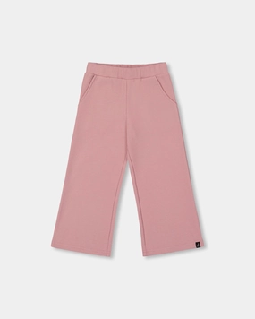 Waffle Flare Leg Pants Dusty Pink Fashionable Waist SlimFit