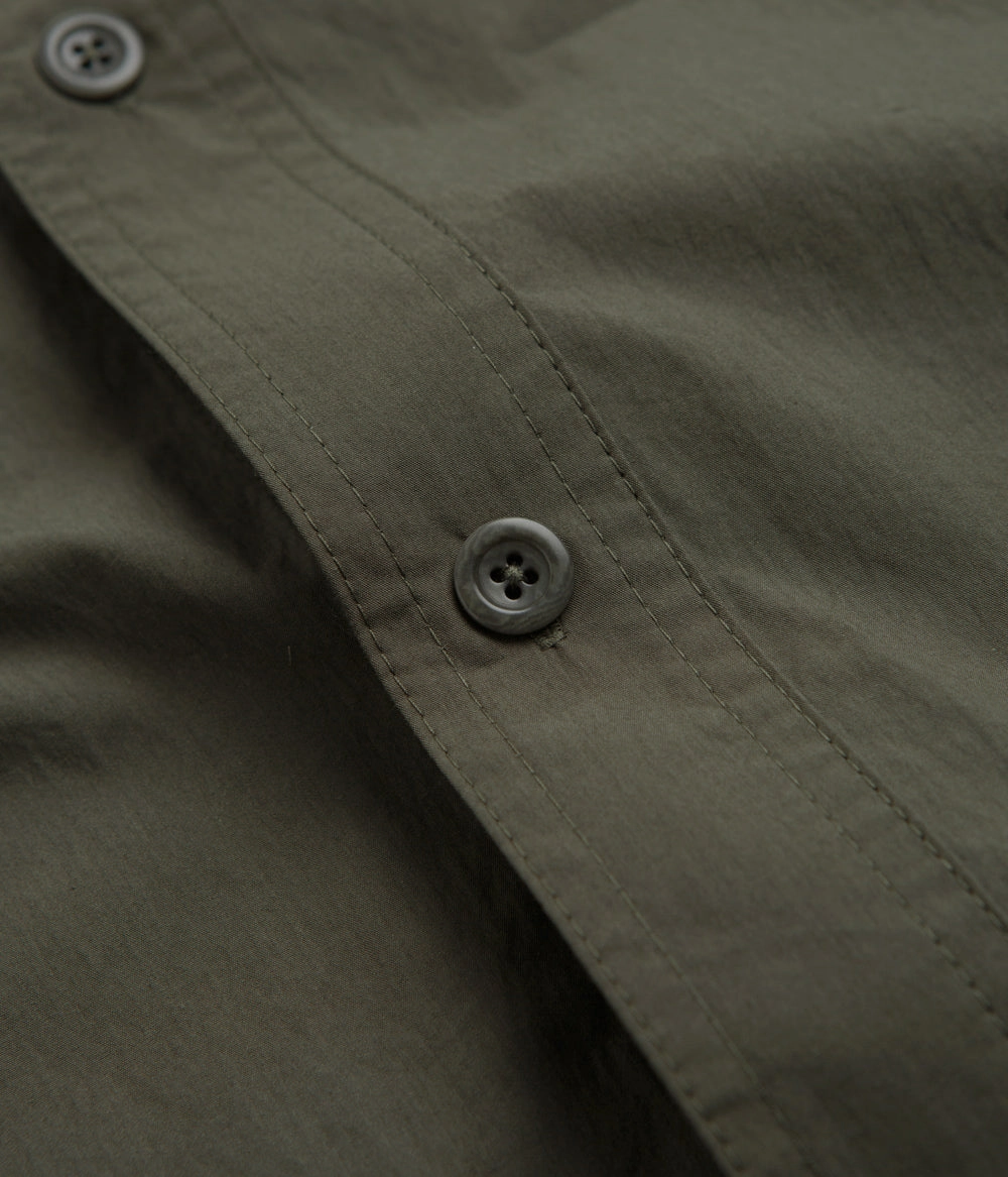 Norse Projects Ivan Tech Poplin Short Sleeve Shirt - Ivy Green No Slip Shoulder Grips