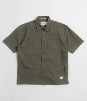 gender-neutral Norse Projects Ivan Tech Poplin Short Sleeve Shirt - Ivy Green