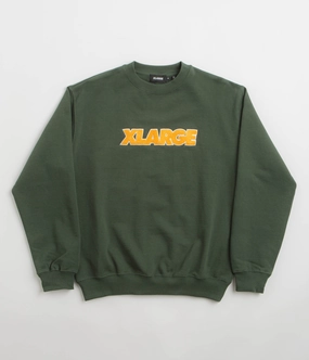 XLarge Chenille Standard Logo Crewneck Sweatshirt - Green product mesh lining breathability