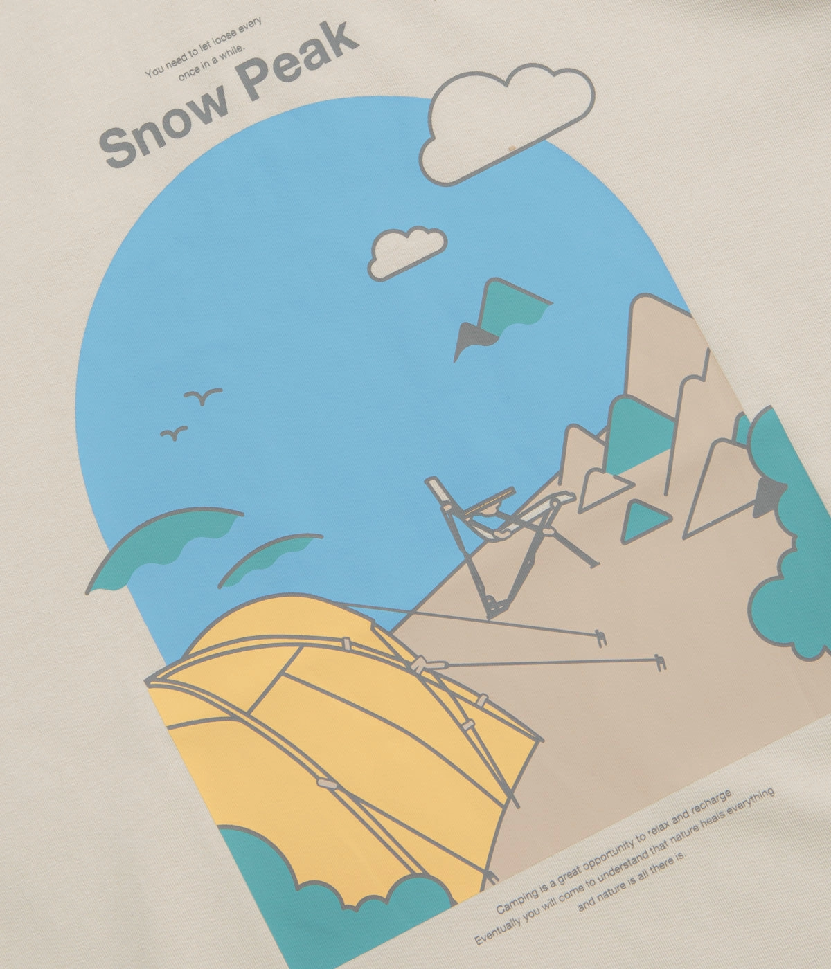 Snow Peak Camping Graphic T-Shirt - Ivory empire waist silhouette