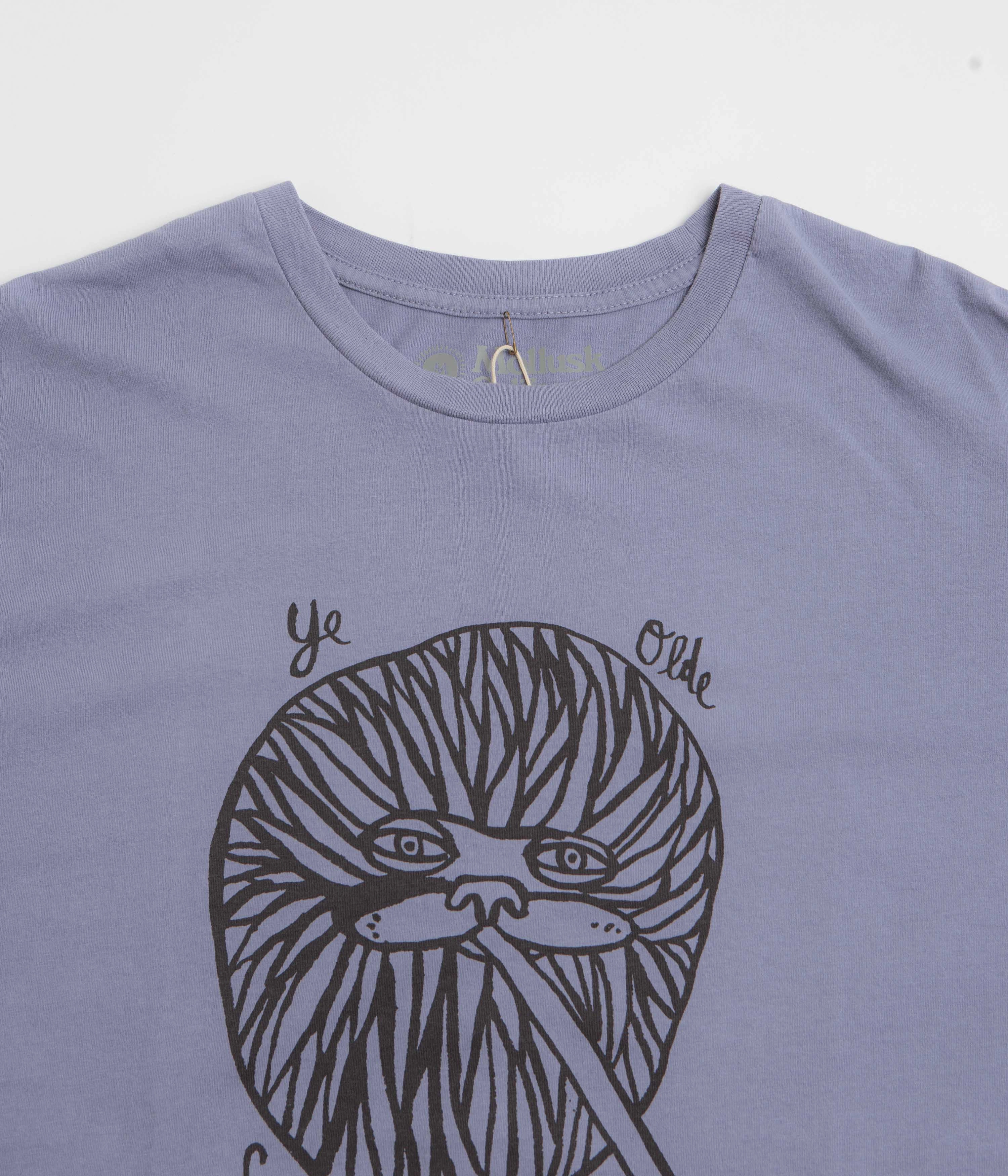 neon hem Mollusk Sea Kat T-Shirt - Lavender Blue