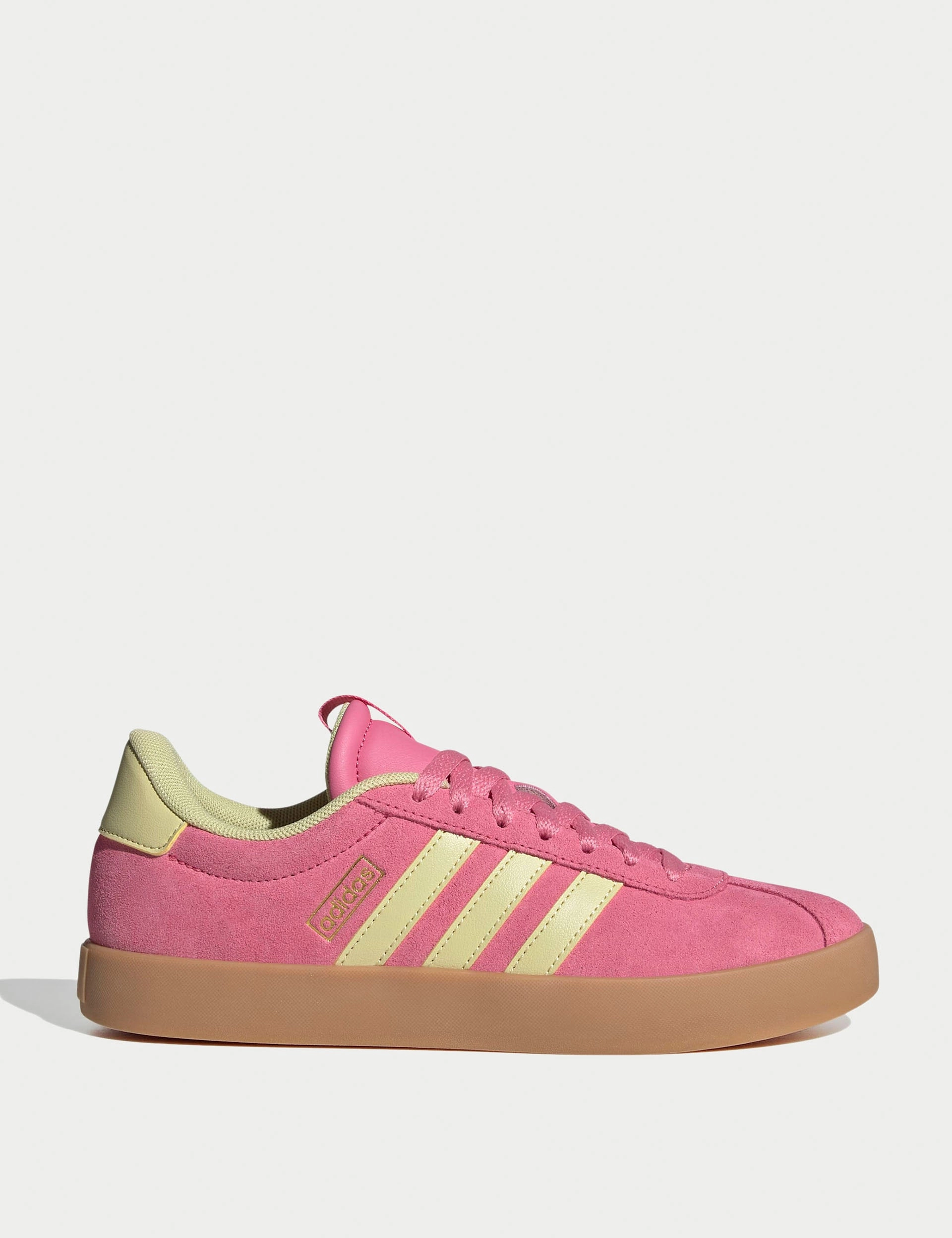 Running Inspired VL Court 3.0 Shoes - Pink Fusion/Powder Yellow/Gold Metallic