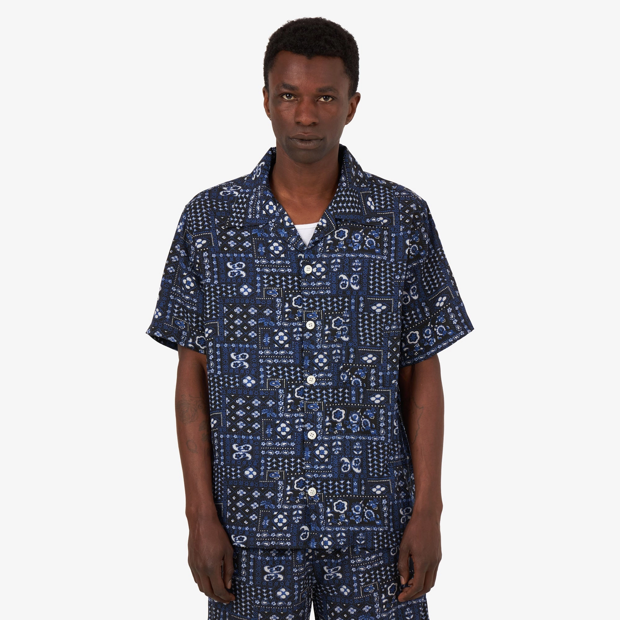 Relaxed Wear Versatile Layering Piece Noma TD Summer Shirt Blue / White