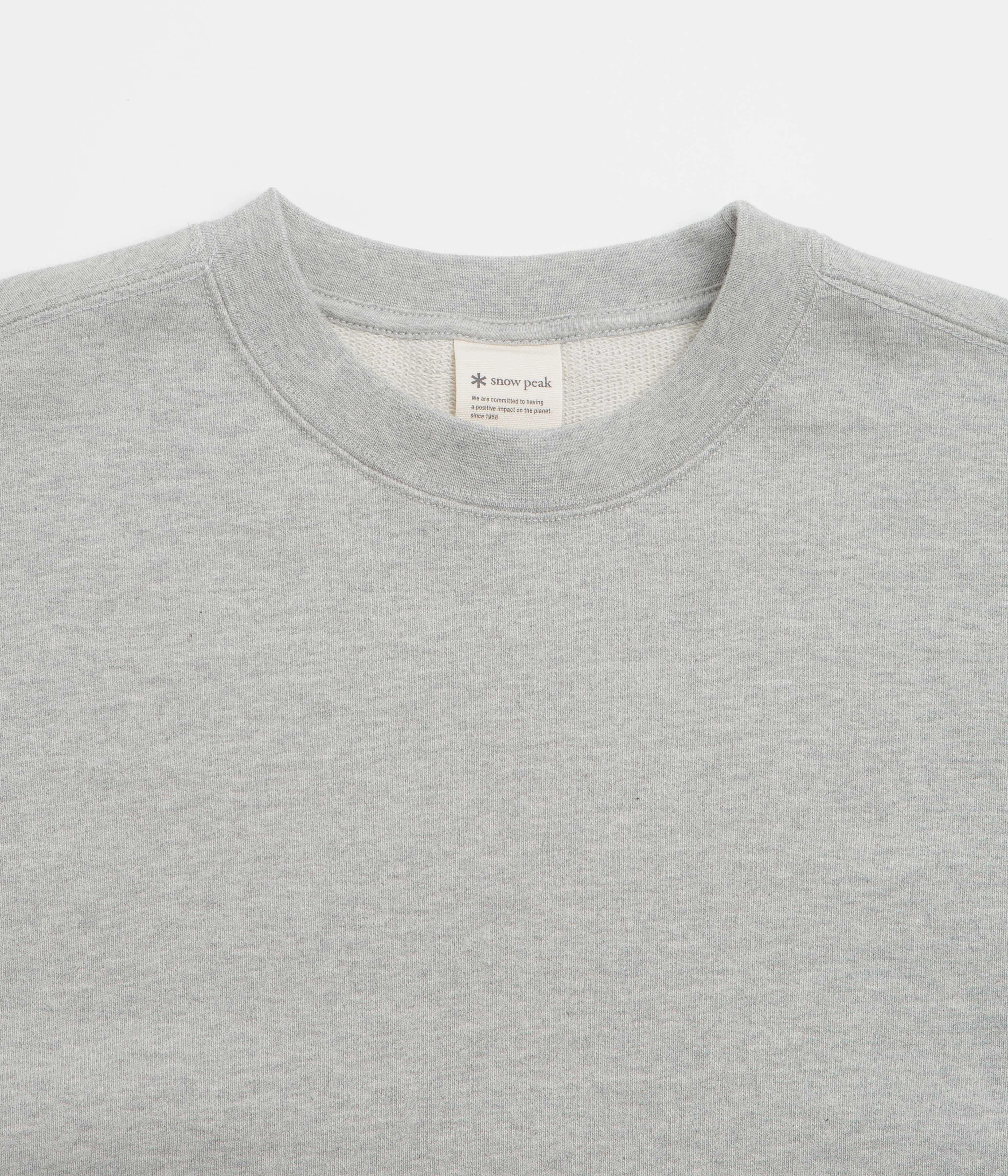 Snow Peak Recycled Cotton Crewneck Sweatshirt - Mid Grey Travel Companion