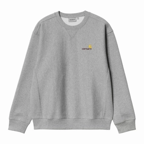 Carhartt WIP American Script Sweatshirt - Grey Heather product hook practicality short sleeves