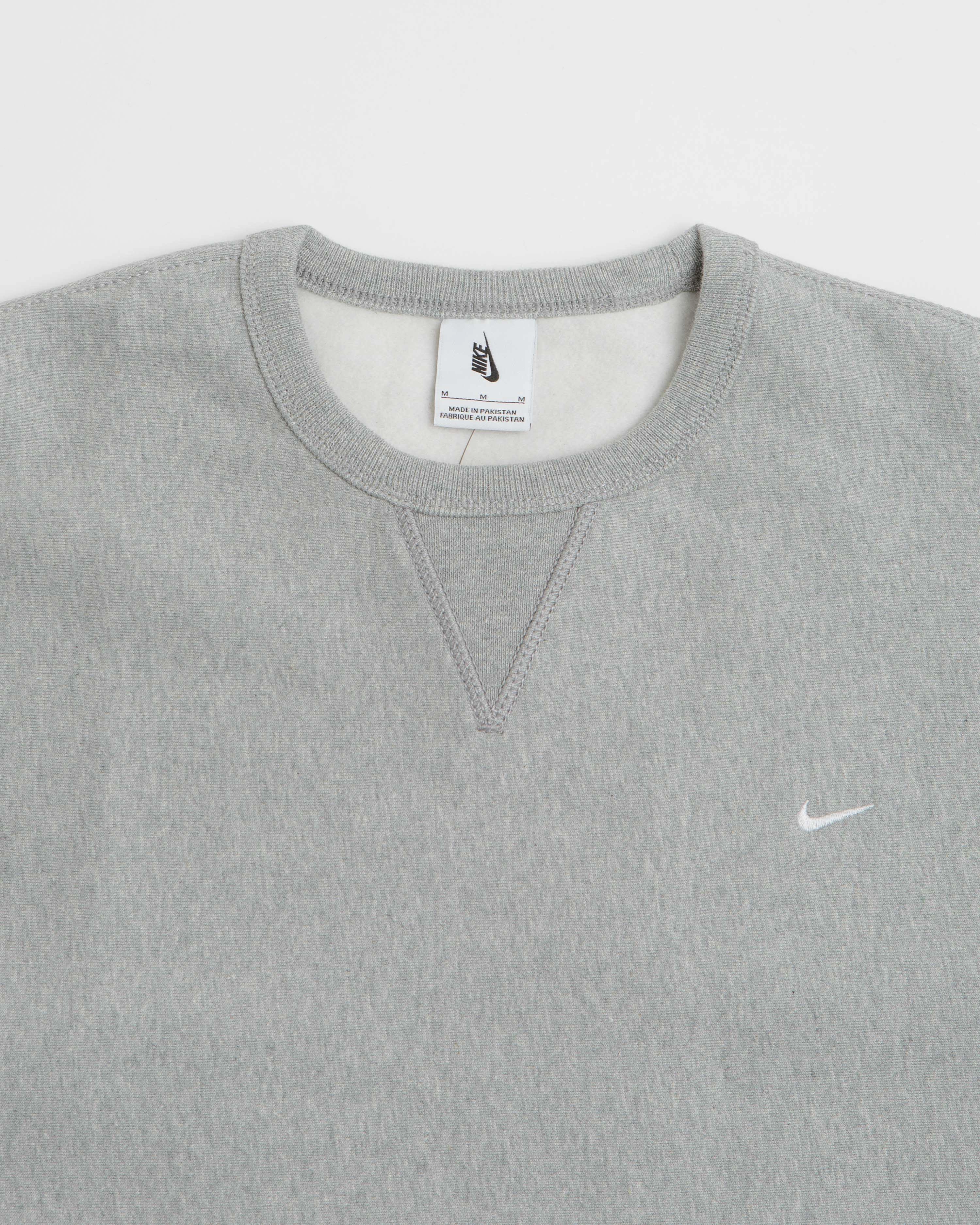Nike Solo Swoosh Crewneck Sweatshirt - Dark Grey Heather / White / White vacation wear