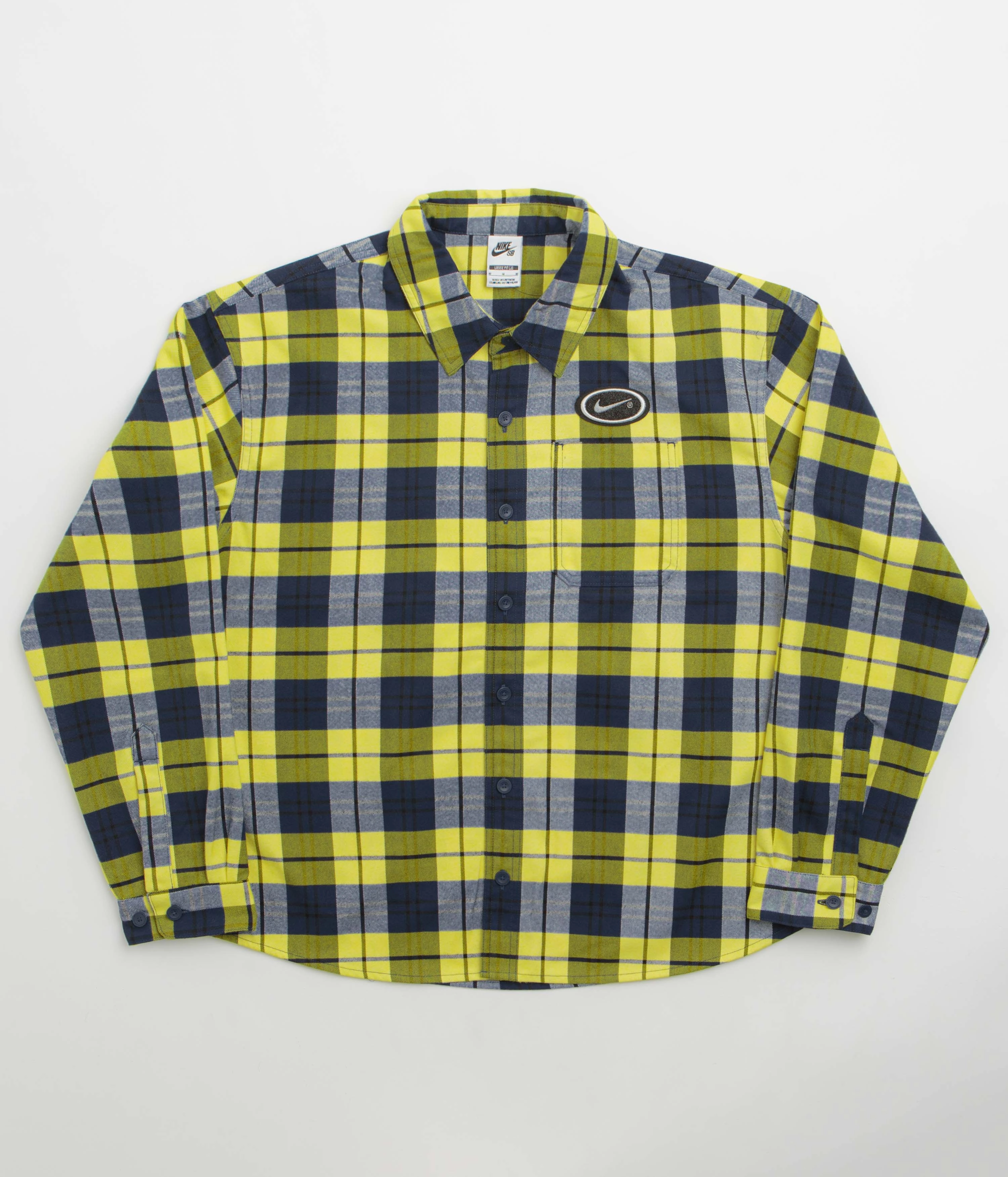Country Escape Reinforced Elasticity Nike SB Koston Flannel Shirt - Midnight Navy / Speed Yellow