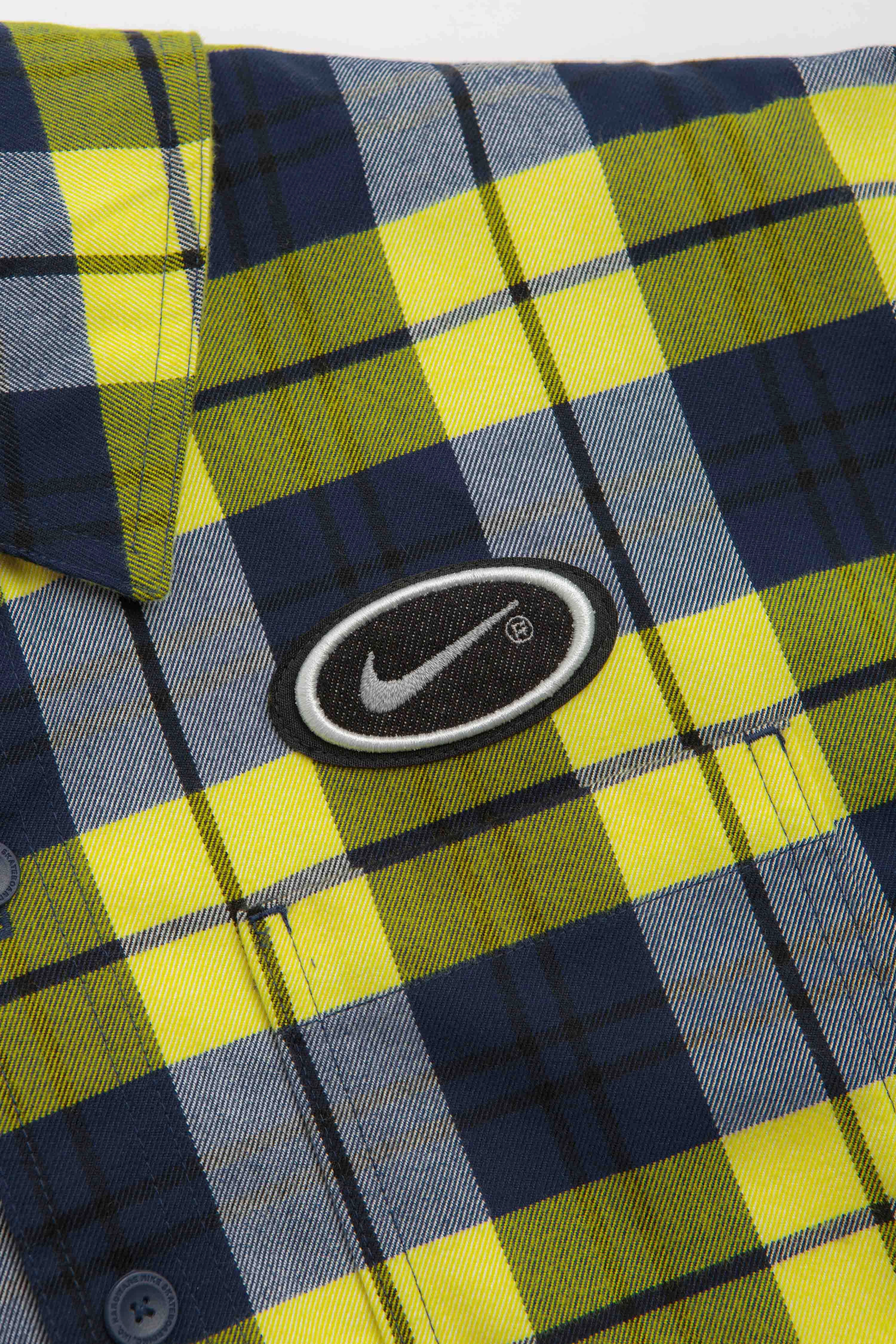 Nike SB Koston Flannel Shirt - Midnight Navy / Speed Yellow Casual Look