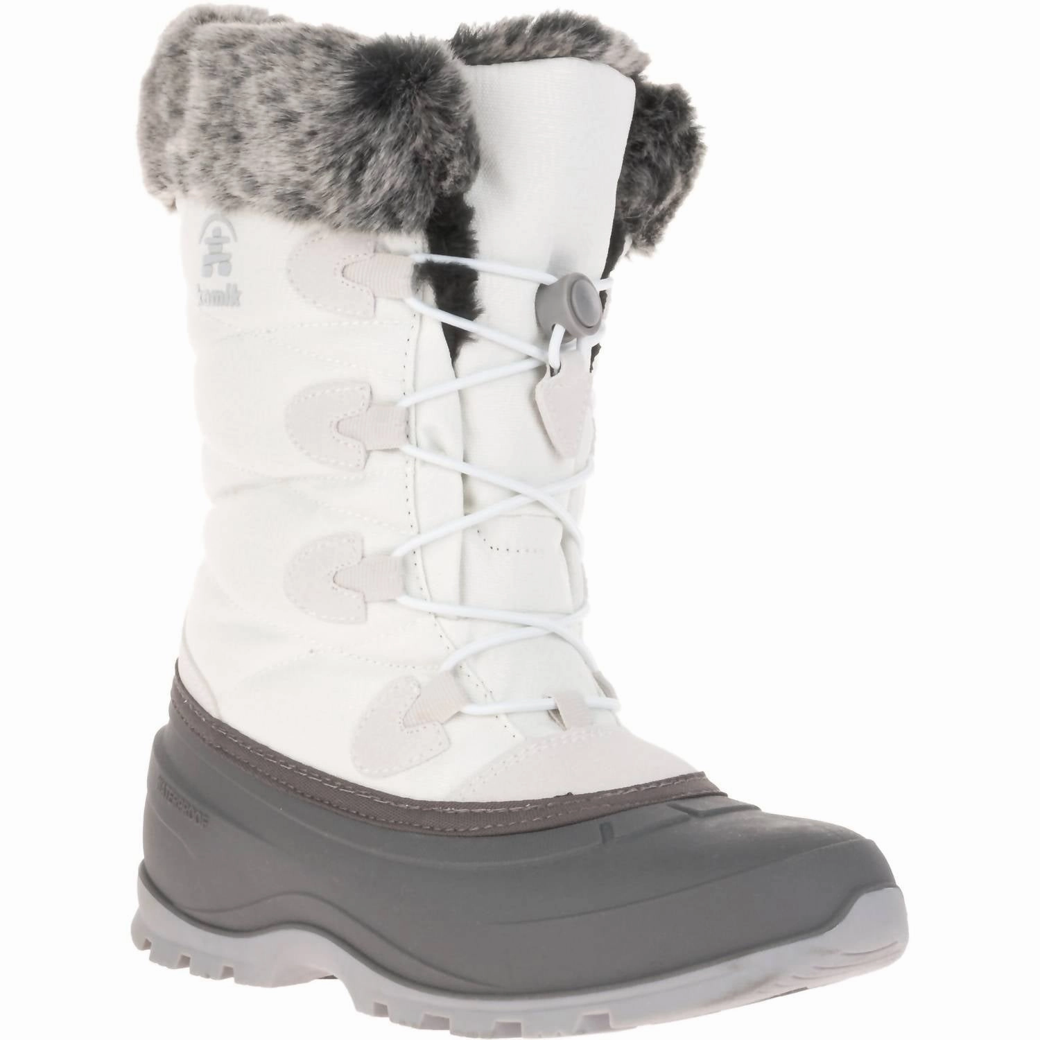 Women's Momentum 3 Snow Boots In White/gray ventilation channels Comfortable Grip