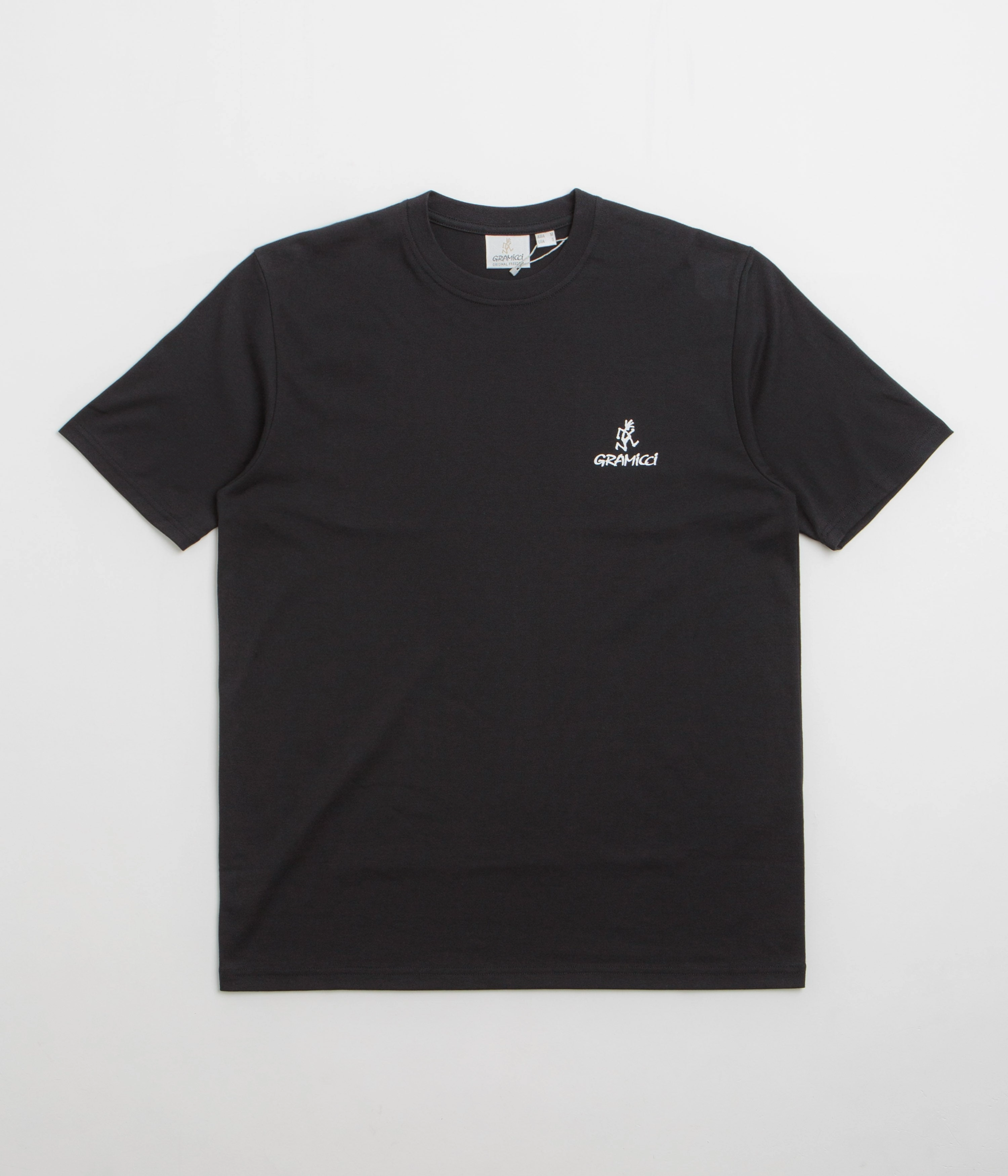hook and eye closure Gramicci One Point Logo T-Shirt - Black
